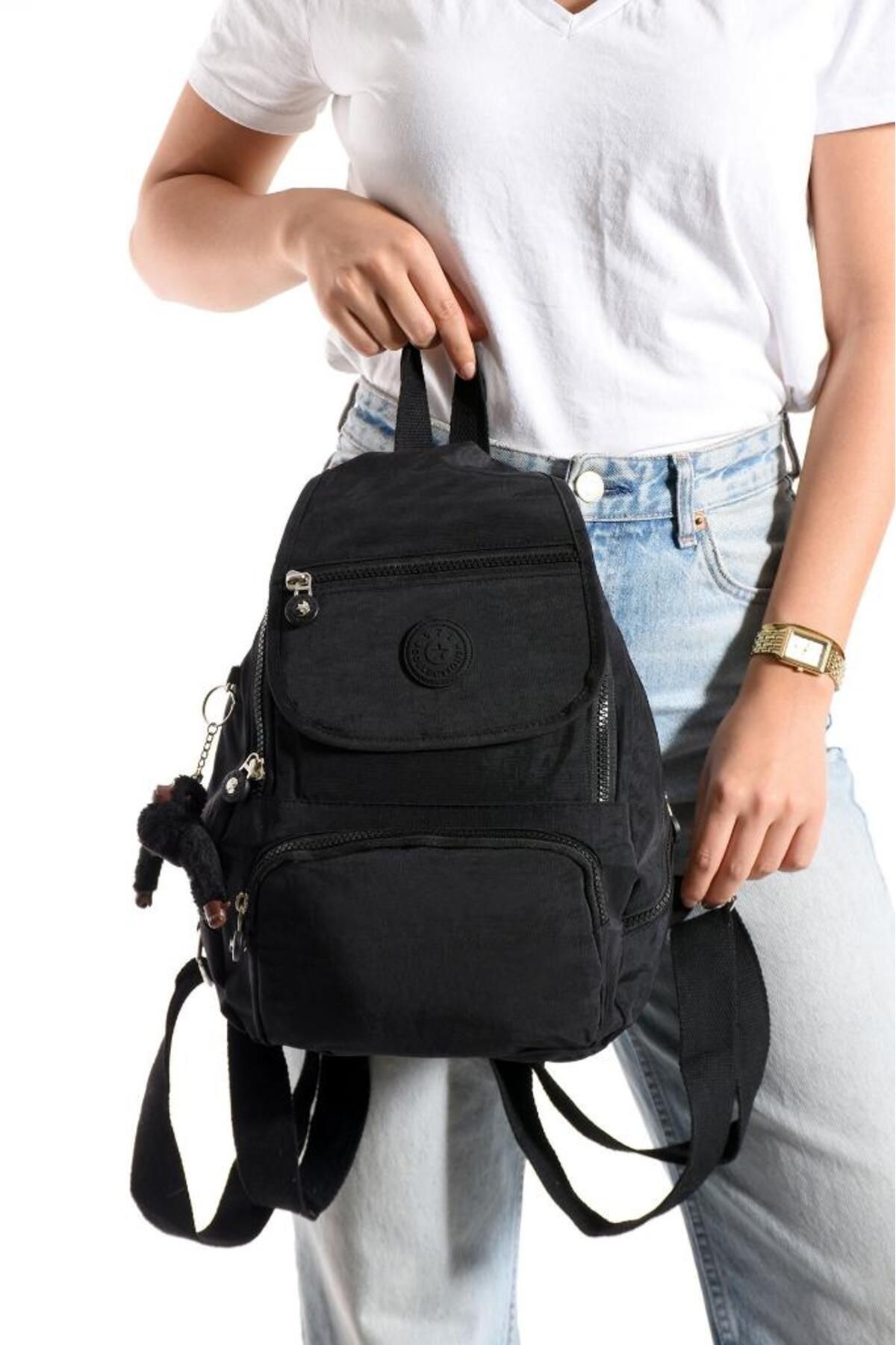 Baginn Kadın Sırt Çantası Kapaklı Model 30*25 Cm Hafif Klinkır Kumaş Spor Çantası Günlük Çantası