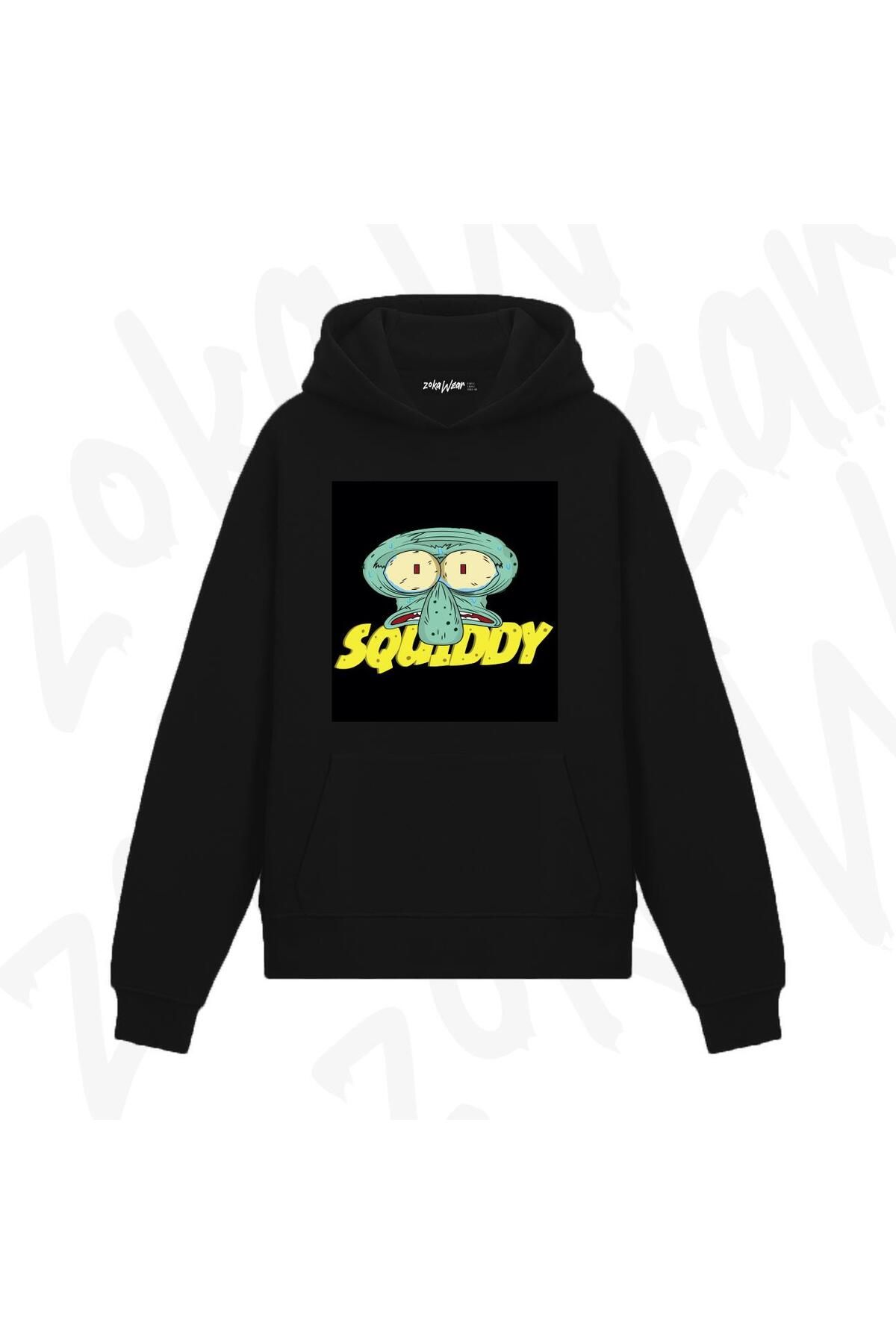 exans Hanorac Cu Glugă Cu Imprimeu Spongebob Squiddy Design Unisex - L
