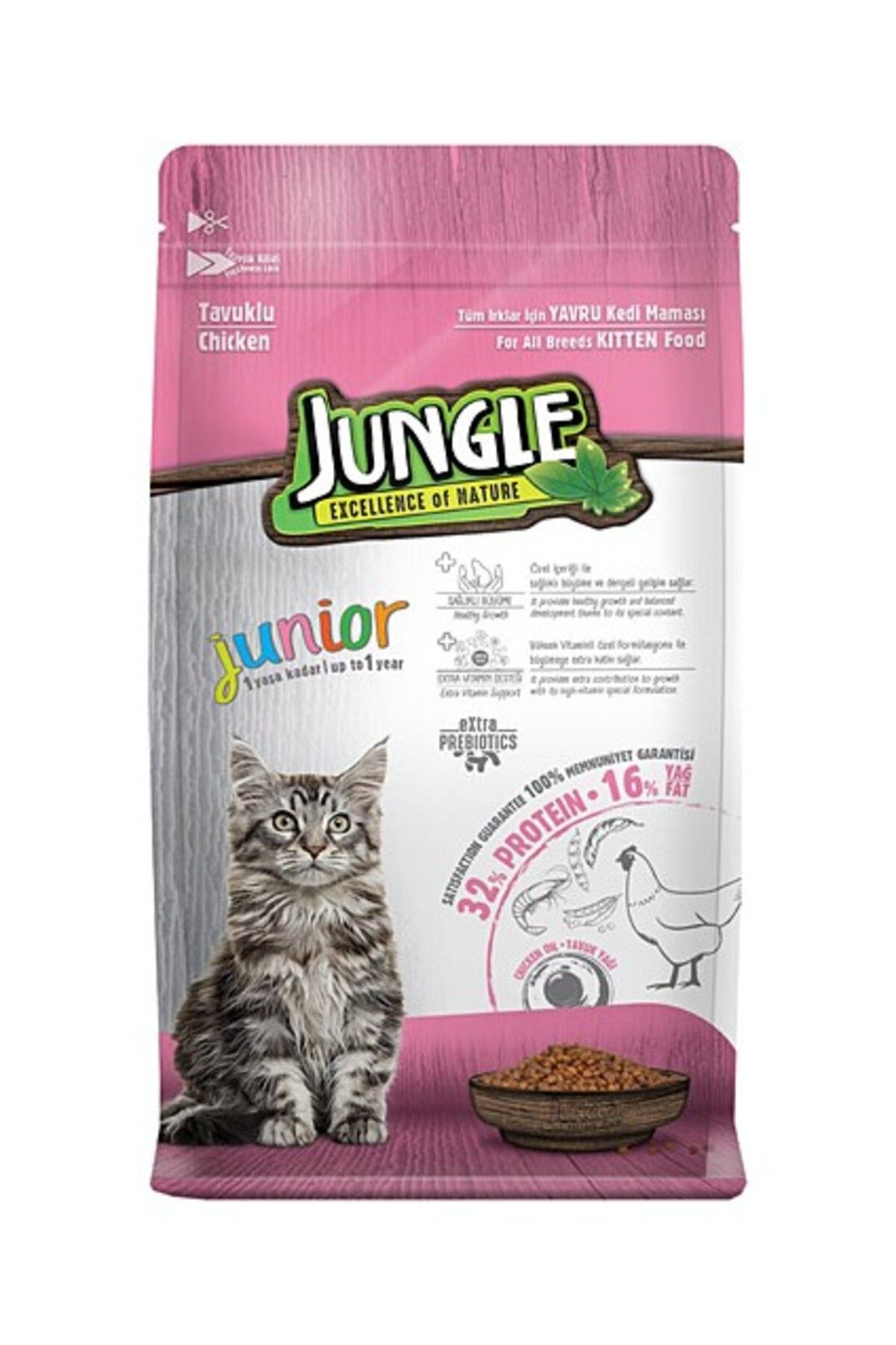 Jungle Yavru Tavuklu Kedi Maması 1,5 kg