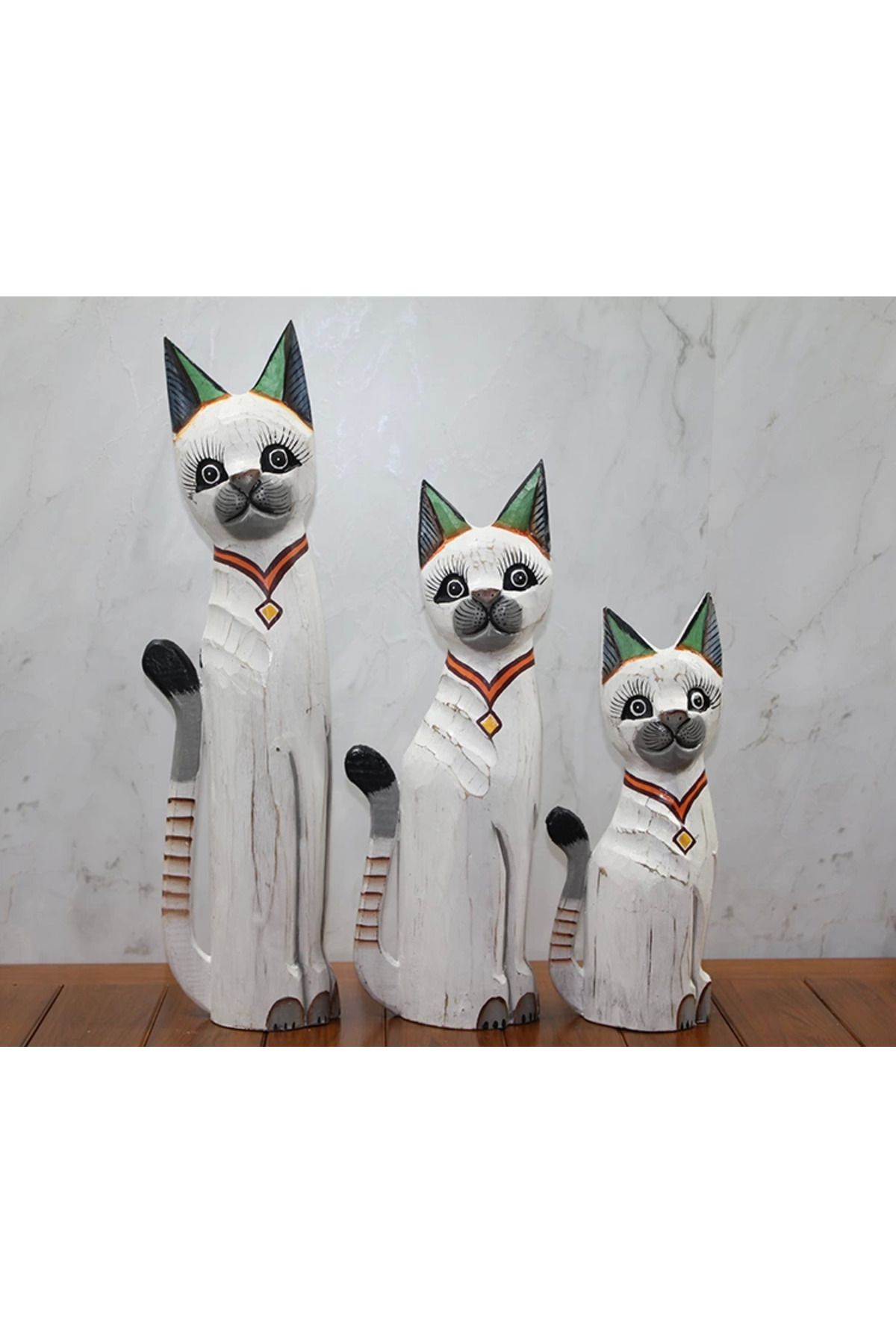 Easy Tedarik Ahşap 3'lü Kedi Seti 50 Cm Okas:1