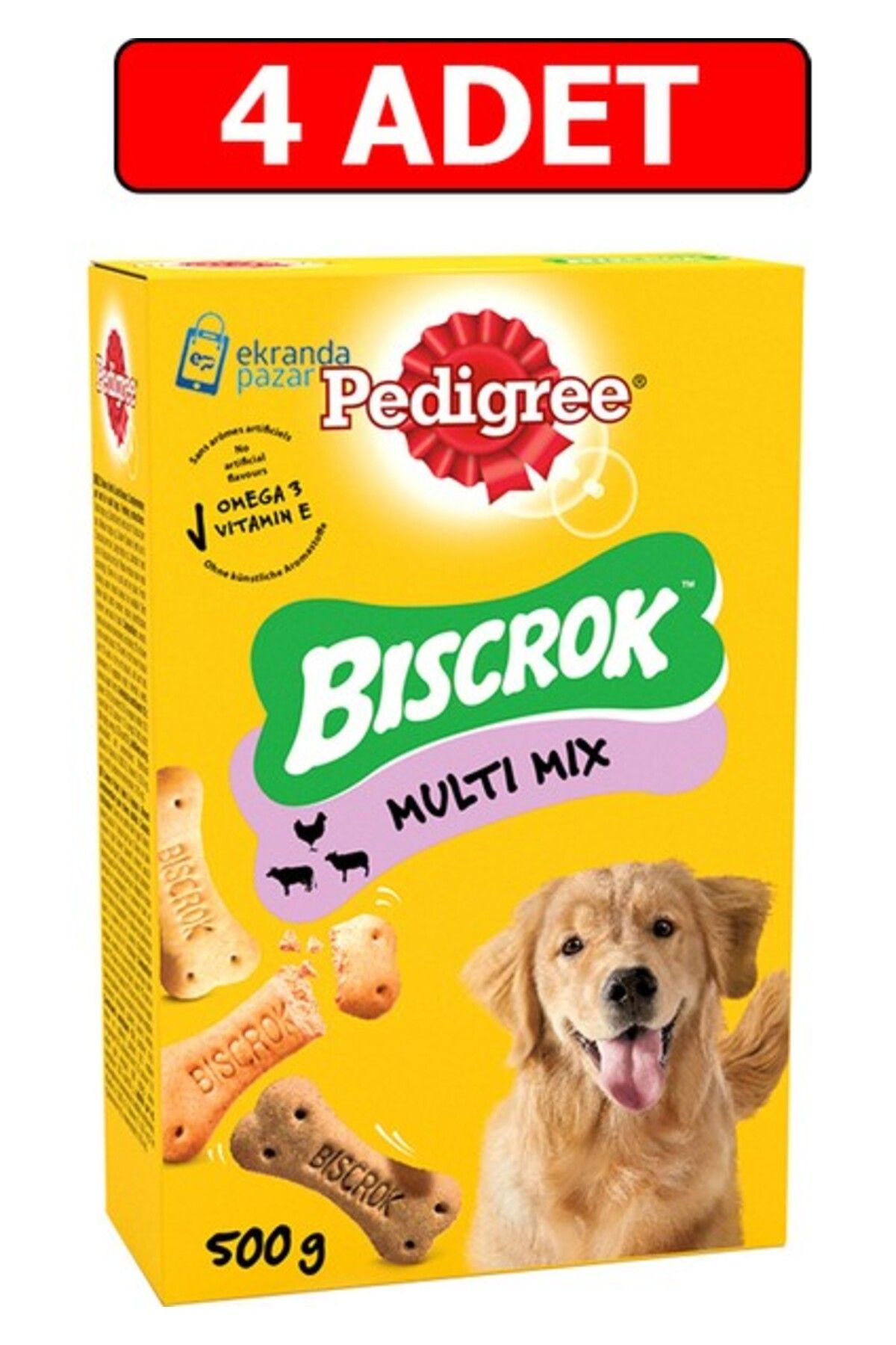 Pedigree Biscrok Multi Mix 500gr 4 Adet Köpek Ödül Bisküvi Köpek Ödül Maması