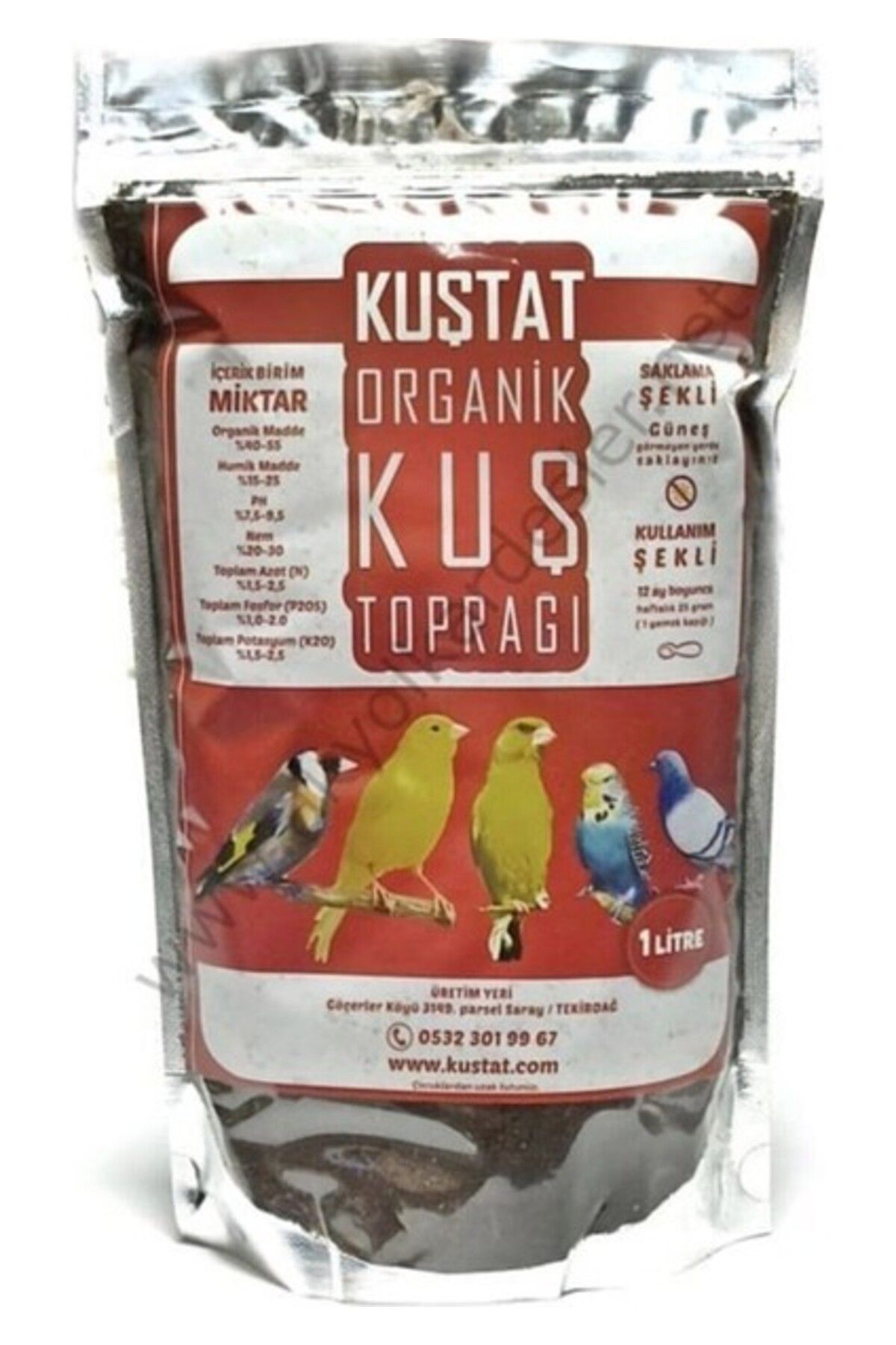 Orqinel Kuştat Kuşlarınız Için Organik Kuş Toprağı 1 Litre