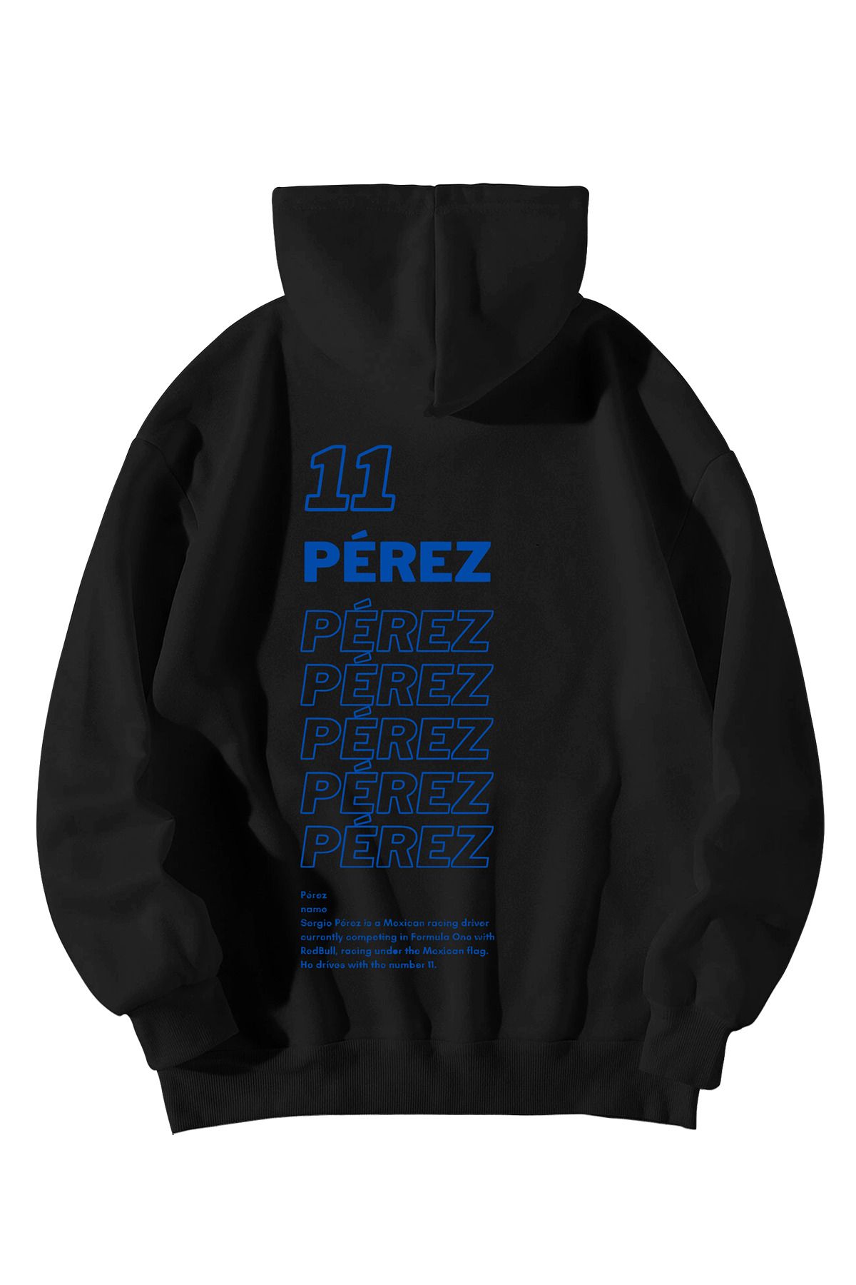 Calvin Jones Siyah Kadın Erkek F1 Legend Sergio Pérez Baskılı Kanguru Cepli Kapşonlu Hoodie