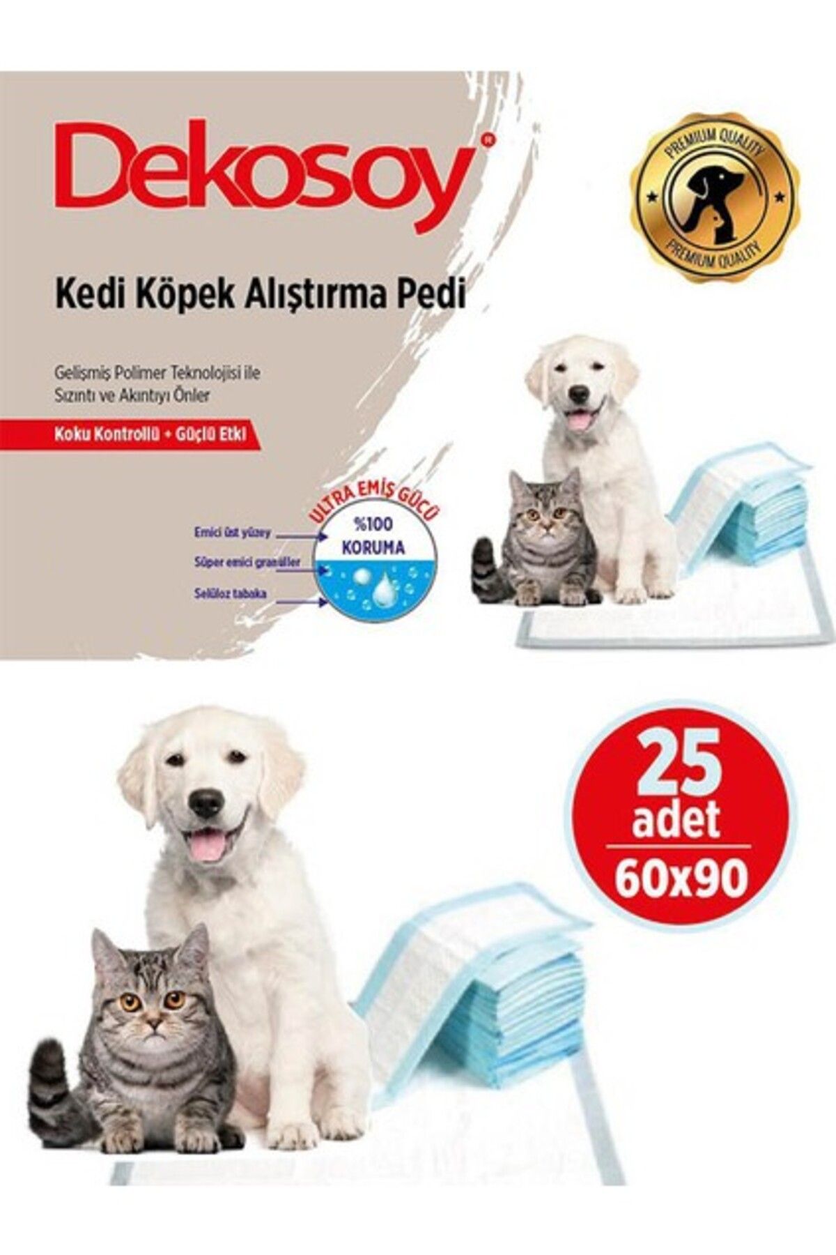 Orqinel Dekosoy Yatak Koruyucu Köpek Kedi Çiş Pedi 60*90 25 Adet