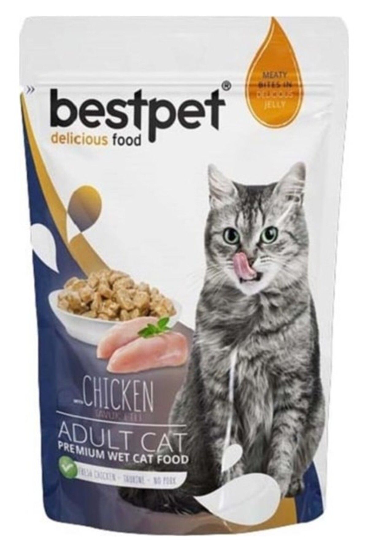 Bestpet Adult Jelly Tavuklu Kedi Pouch Mama 85 gr