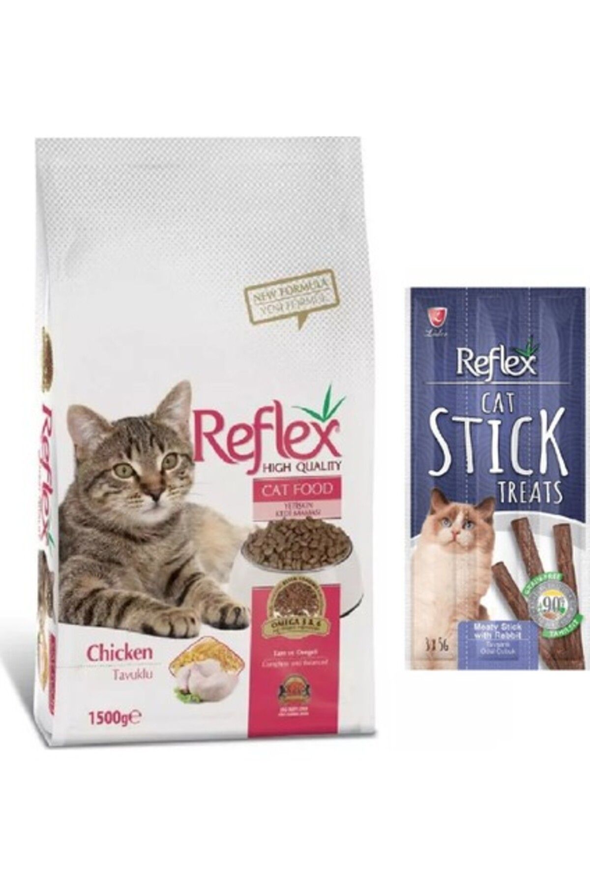 Reflex Tavuklu Yetişkin Kedi Maması 1,5 kg + Reflex Stick