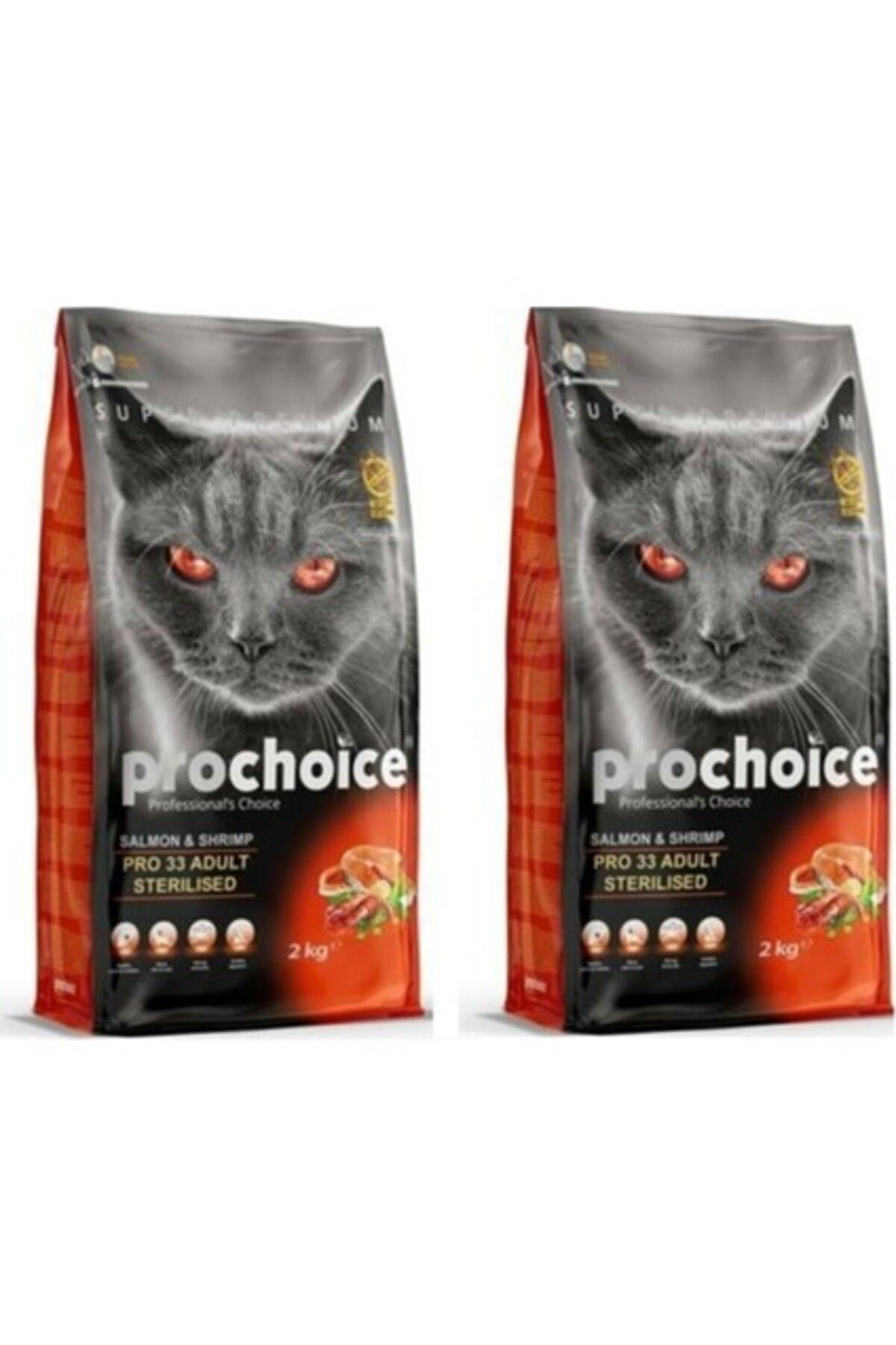 ProChoice Pro Choice Pro 33 Somon ve Karidesli Kısır Yetişkin Kuru Kedi Maması 2kg x 2 Adet