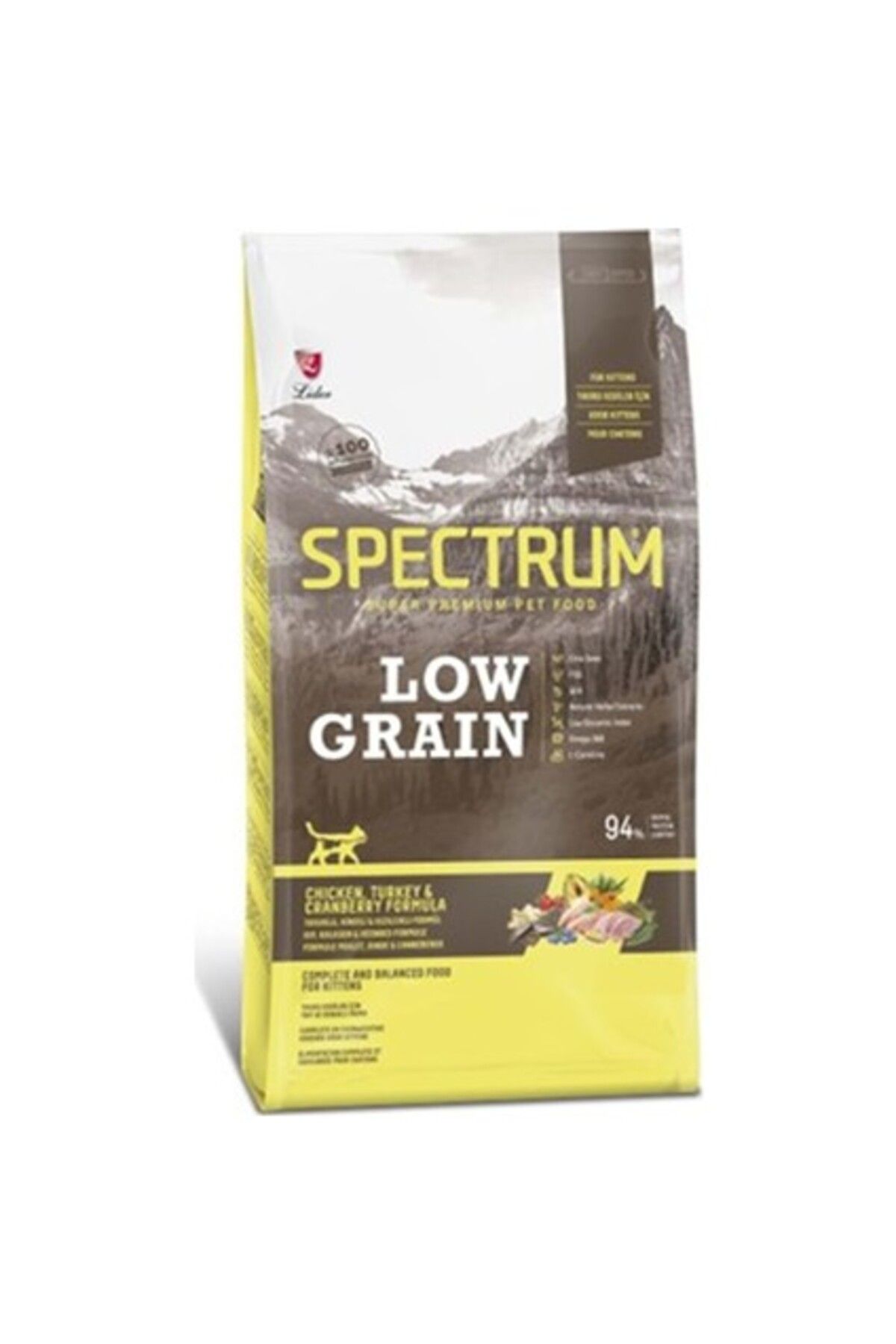 Spectrum Low Grain Tavuklu Hindili Kızılcıklı Yavru Kedi Maması 12 kg