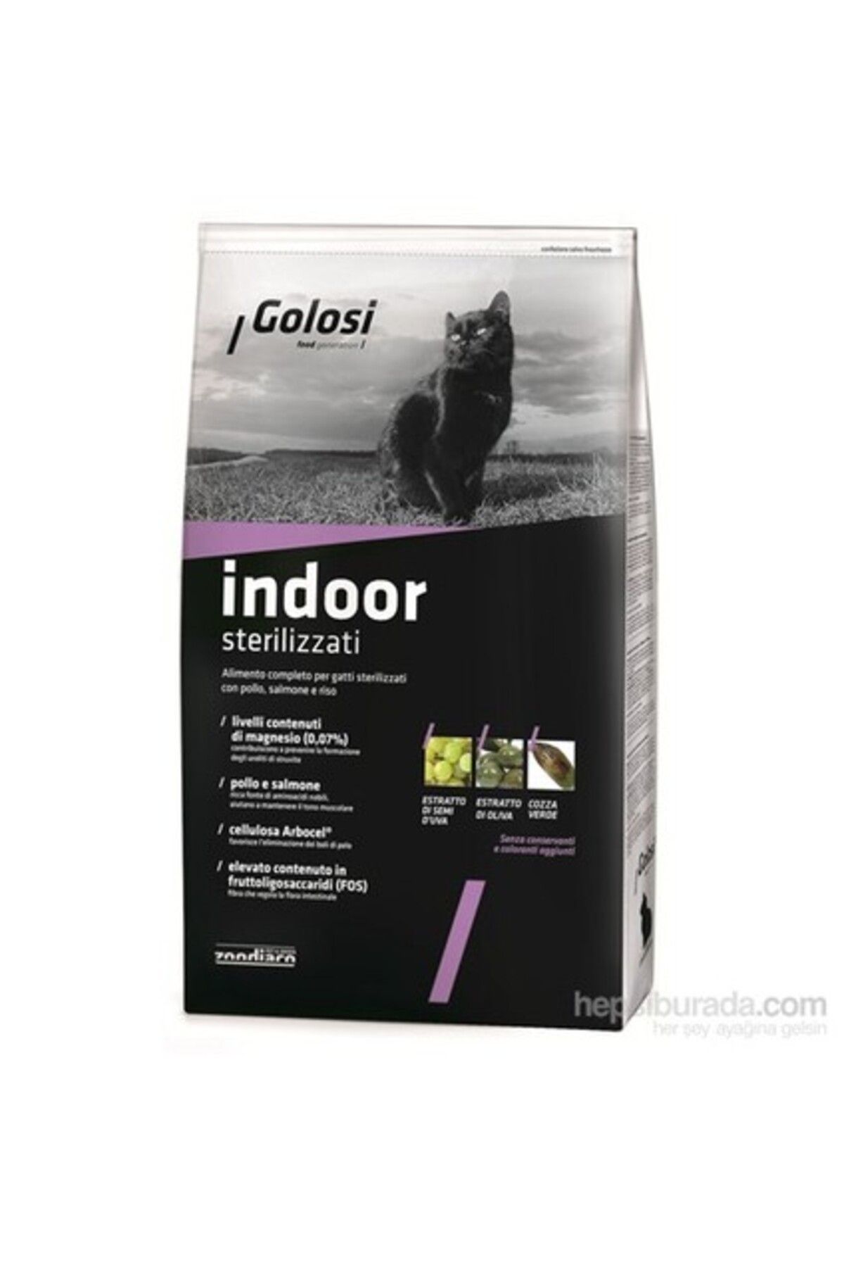 Golosi Cat Indoor Ev Kedileri İçin Somon Balıklı Ve Pirinçli Kedi Maması 20 Kg