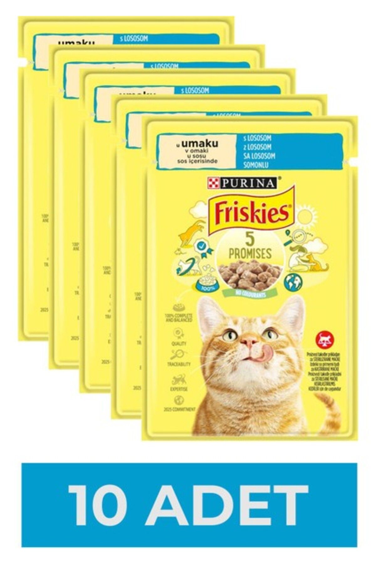 Friskies Somonlu Soslu Yaş Kedi Maması 85 gr x 10 Adet