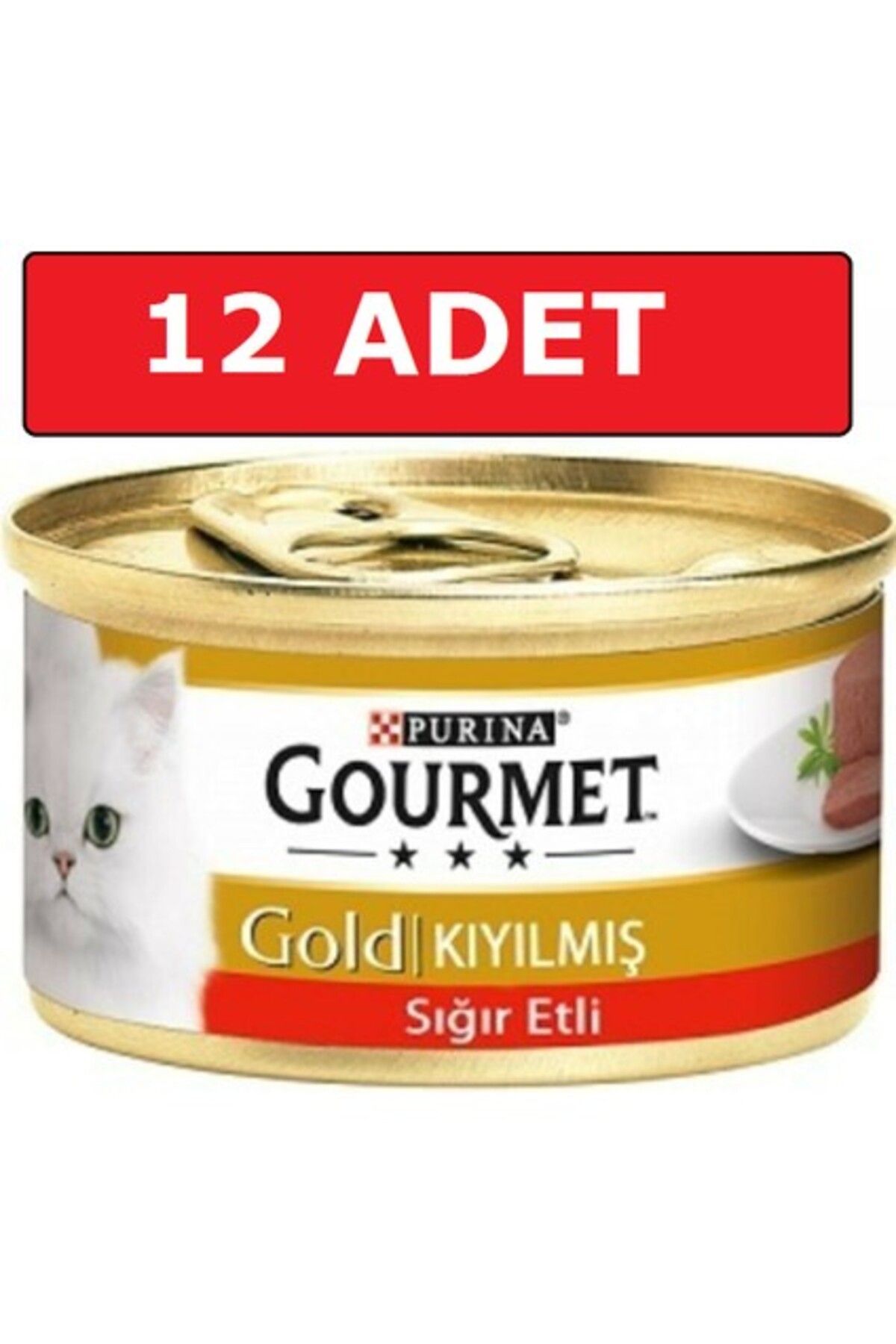 Cat Chow Purina Gourmet Gold Kıyılmış Sığır Etli Kedi Konservesi 85 gr 12 Adet Yaş Mama