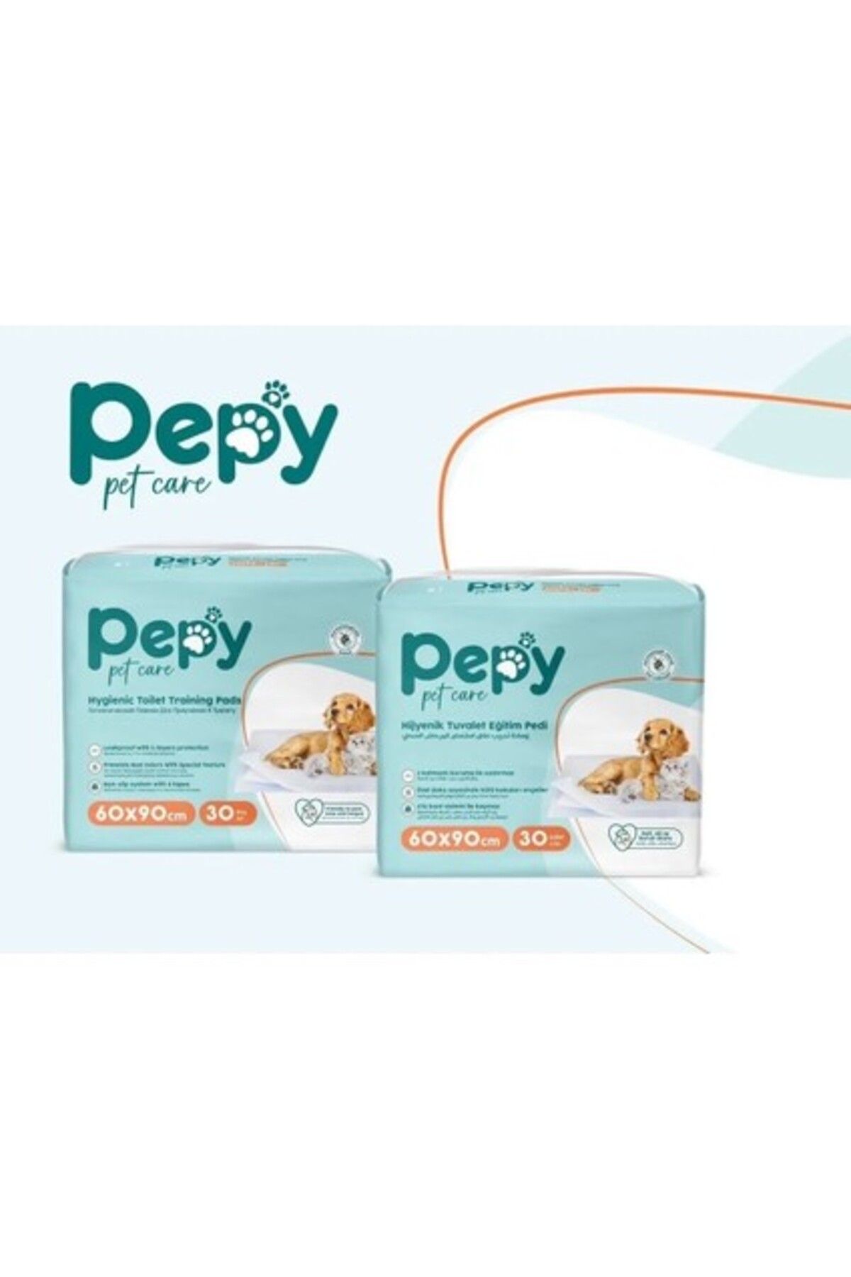 Orqinel Pepy Pet Care Kaydırmaz Hijyenik Tuvalet Eğitim Pedi 30'lu 60 x 90 cm