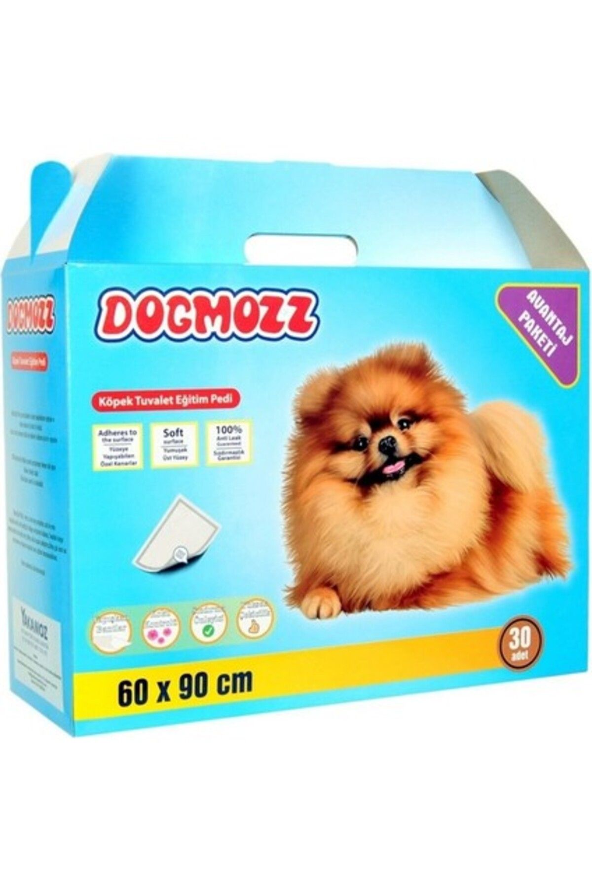 Orqinel Yapışkan Bantlı Premium Köpek Tuvalet Çiş Eğitim Pedi 60 x 90 cm 30'lu