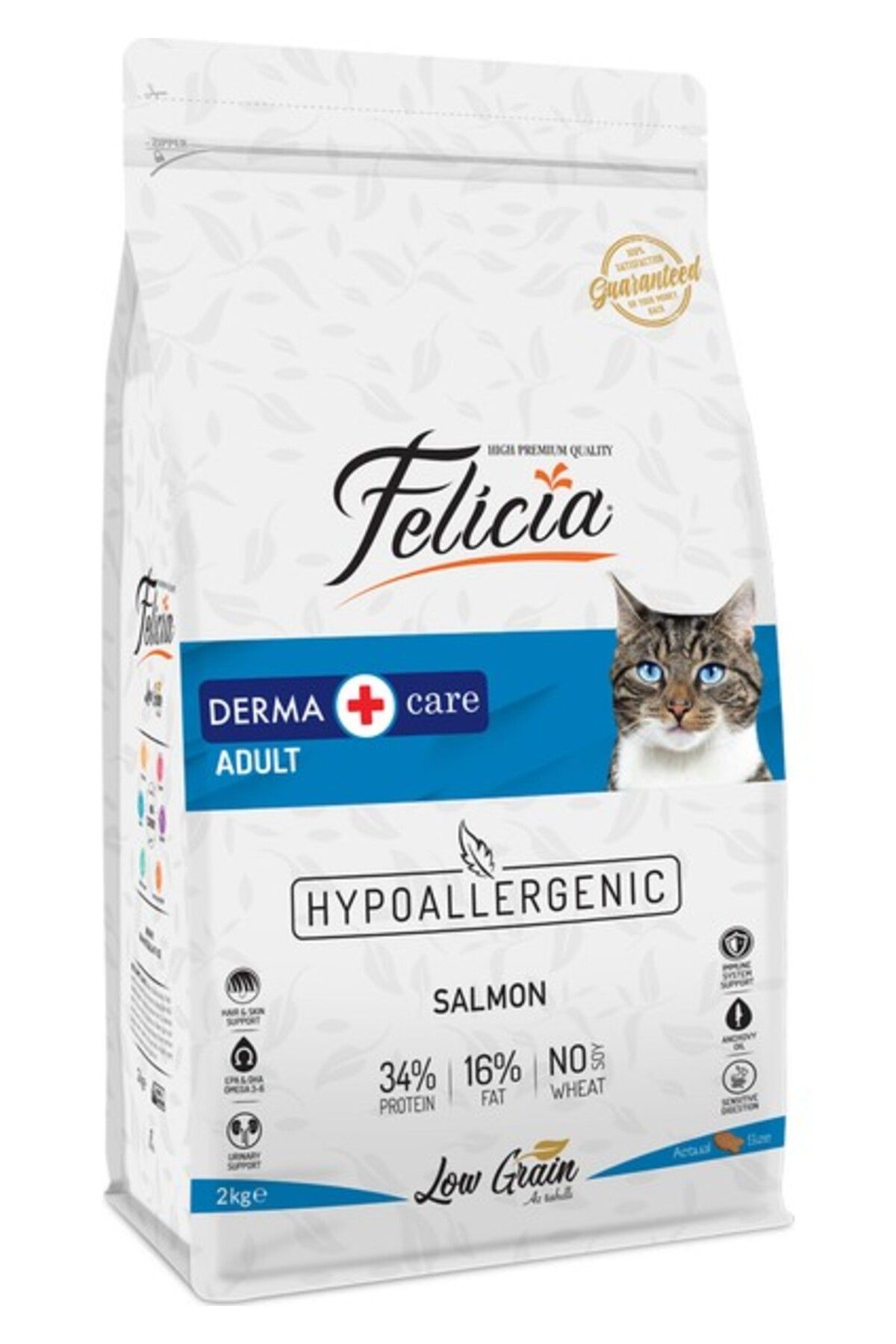 Felicia Az Tahıllı 2 kg Yetişkin Somonlu Hypoallergenic Kedi Maması