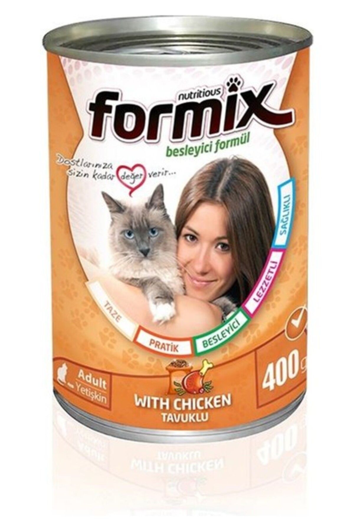 Orqinel FORMİX Tavuk Parça Etli Soslu Yetşkin Kedi Konservesi 400 gr X12 Adet