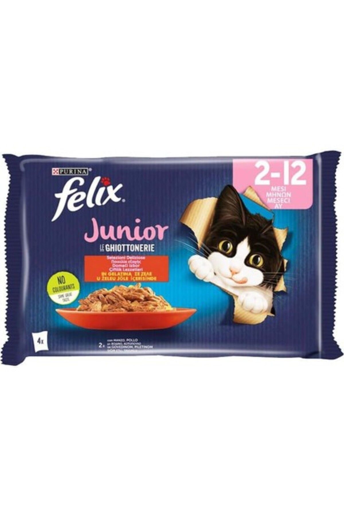 FELIX Multipack Sığır ve Tavuk Etli Yavru Kedi Yaş Maması 4X85GR