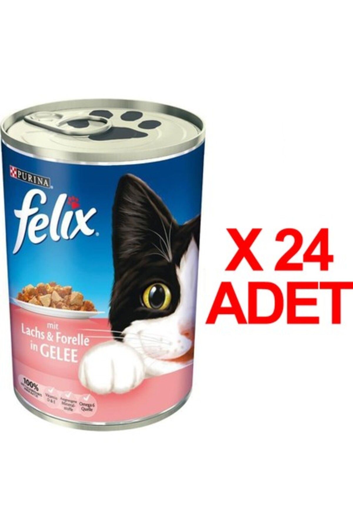 FELIX Somon Alabalık Kedi Konservesi 400 Gr X 24 Adet