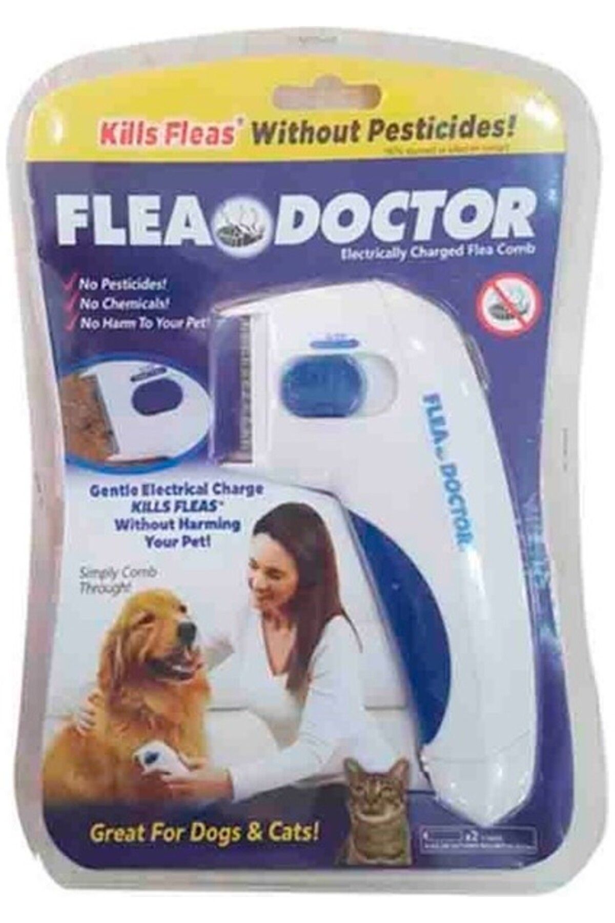 Orqinel Flea Doctor Kedi ve Köpekler için Pilli Pire Tarağı