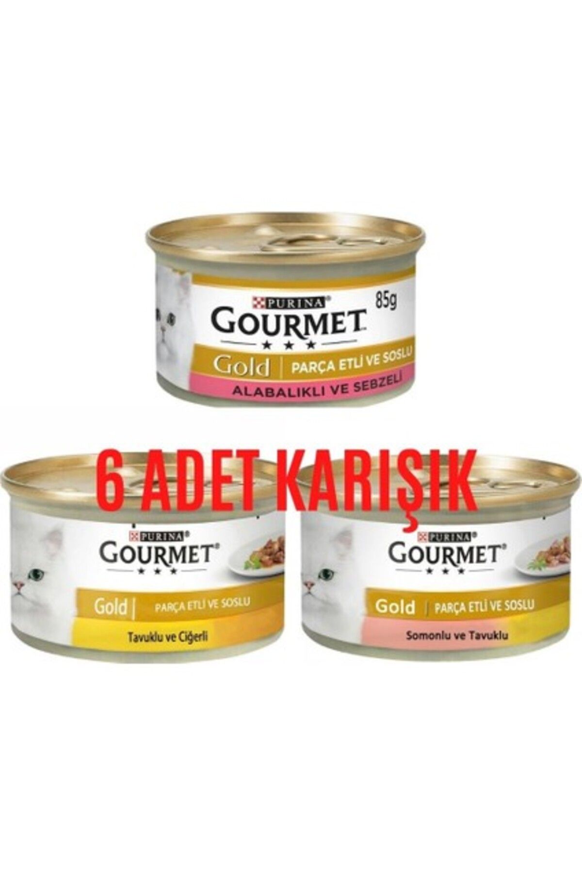 Gourmet Gold Parça Etli Karışık Kedi Konservesi 85G 6 Adet