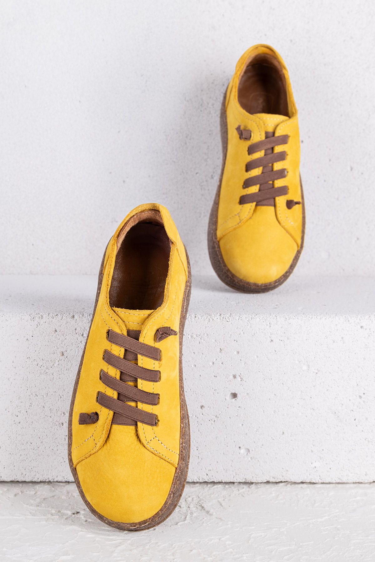 Getcho-Chako Women's Mustard Nubuck Casual Shoes 4