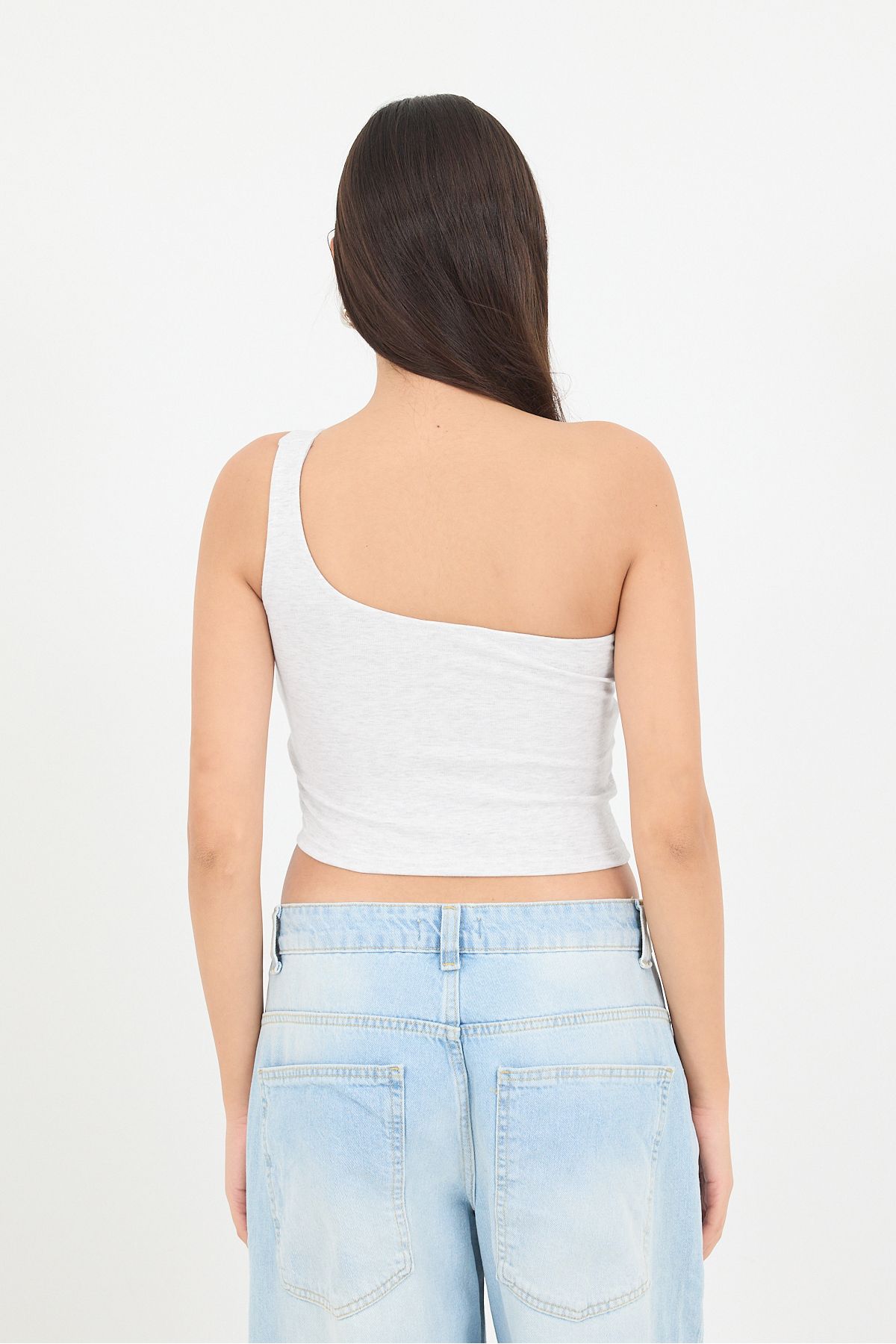Addax-Single Shoulder Crop Tank Top A13618-P13 4