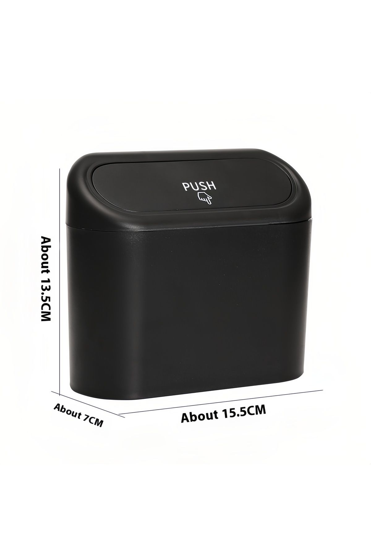 Saharaz-Portable car trash can, spring cover design, leak-proof, with trash bag, easy to clean, black 3