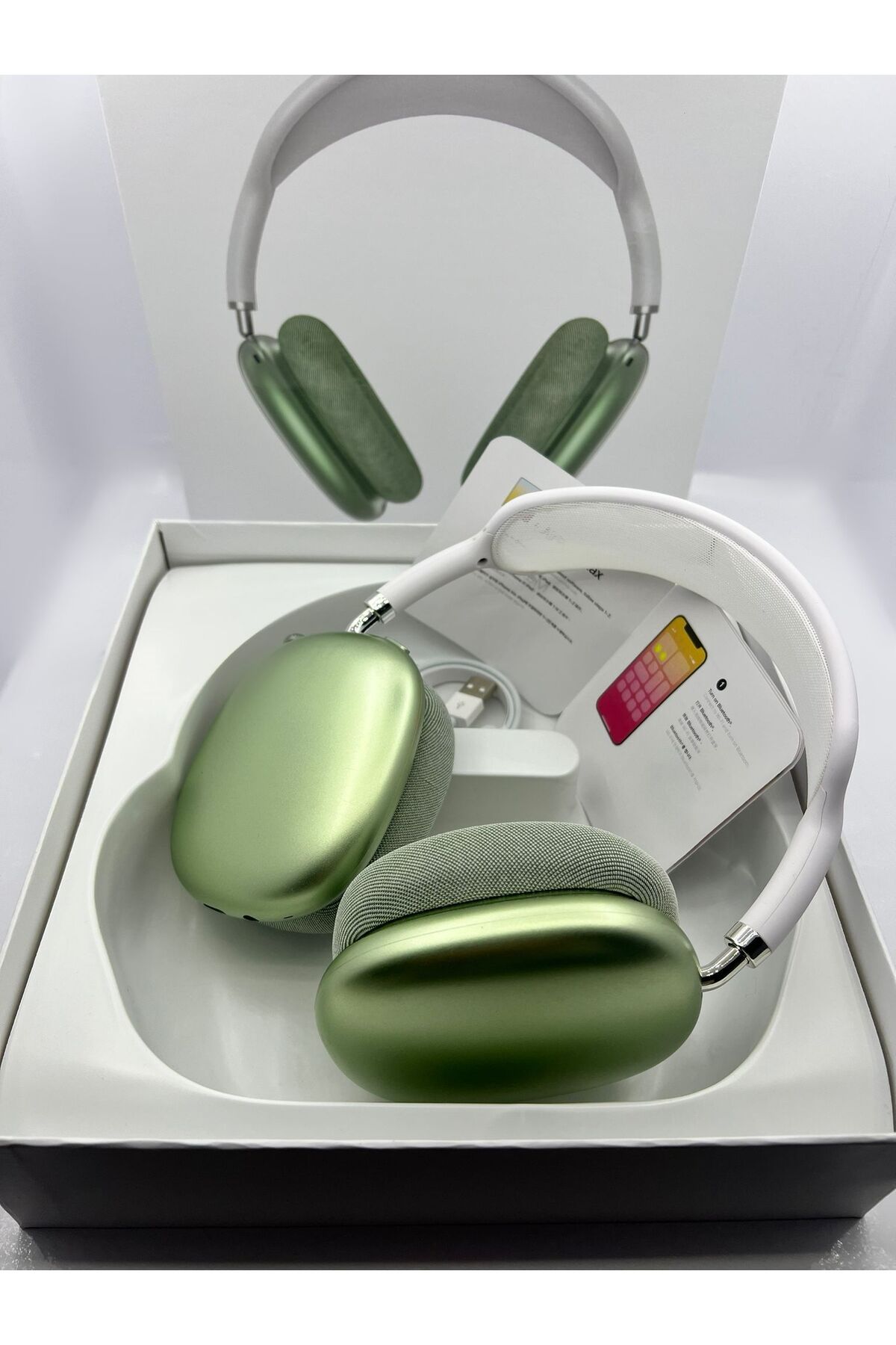 AIR Max-ios-android Uyumlu Bluetooth KULAK ÜSTÜ Kulaklık Logolu A Kalite - 2
