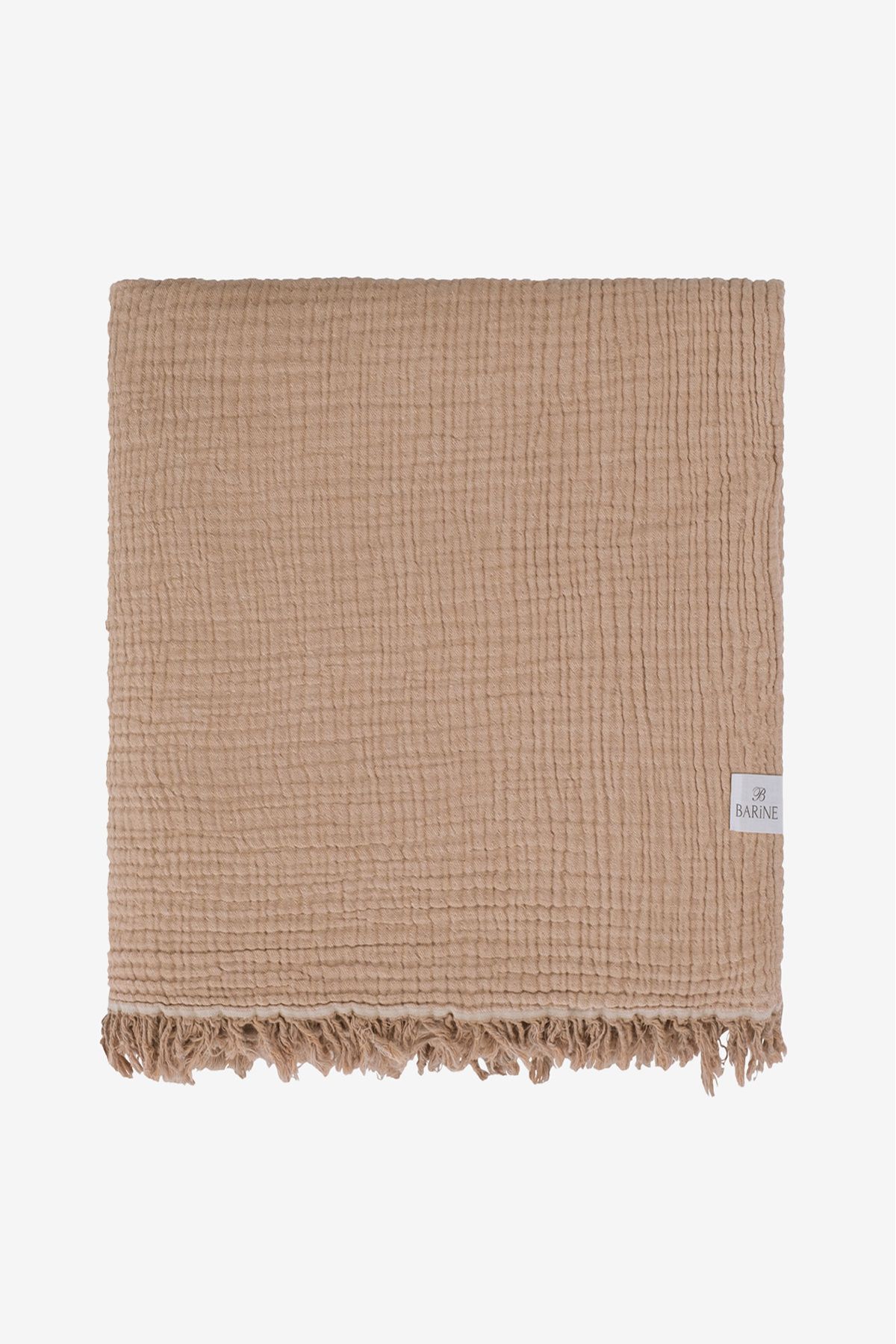 Barine-Cuvertură de pat din muselină din bumbac cocoon 4 straturi maro / maro deschis 200x220 4