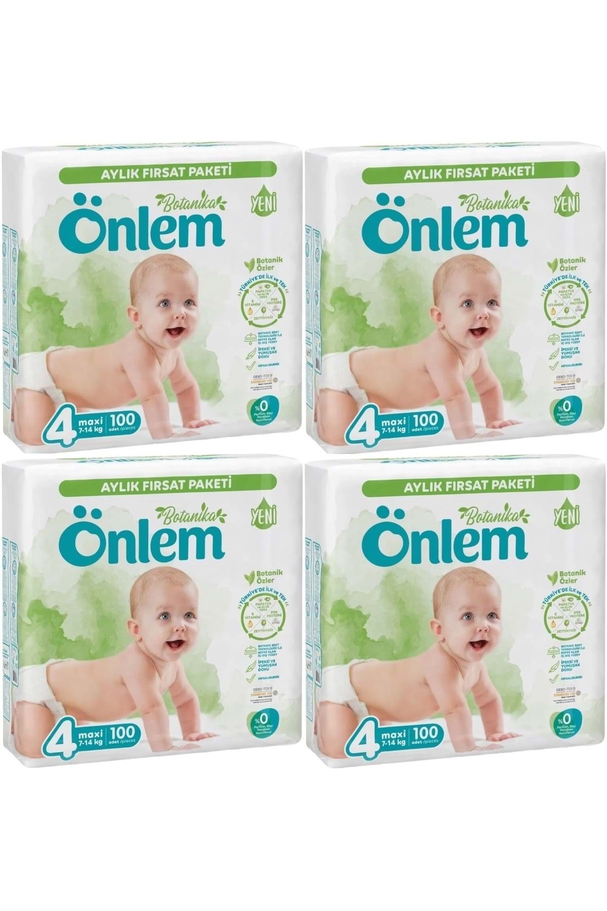 ÖNLEM Önlem Bebek Bezi Botanika Beden:4 (7-14KG) Maxi 400 Adet Aylık Avantaj Fırsat Pk