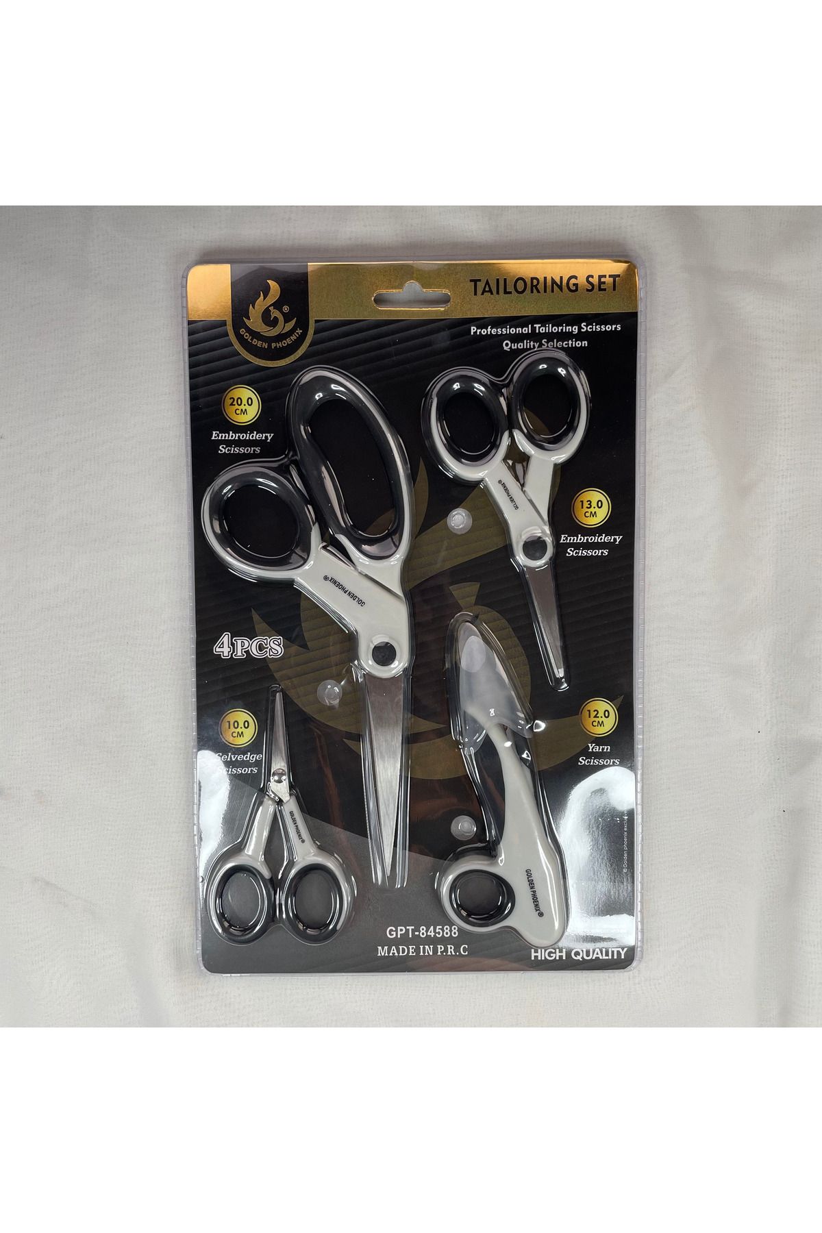 golden phoenix-Tailor Scissors - Cleaning Scissors - Embroidery Scissors - Flat Scissors Set of 4 3