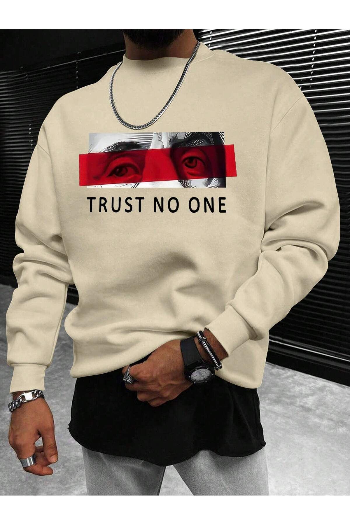 MODAVİBE Pamuk Polyester Karışımlı, 2 İplik Şardonlu Kumaş Sweatshirt