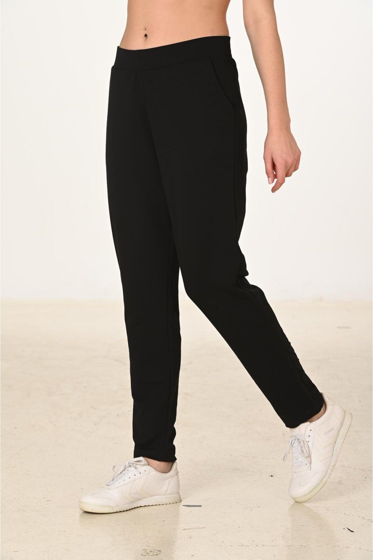 TRENDHİLL-Women's Black Cotton Sweatpants 5610-S 6