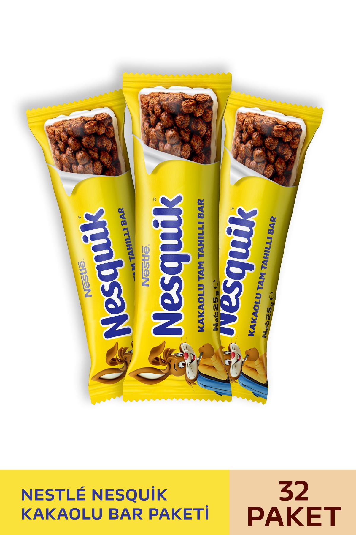 Nesquik Nestlé Nesquik Kakaolu Tam Tahıllı Bar 32x25g