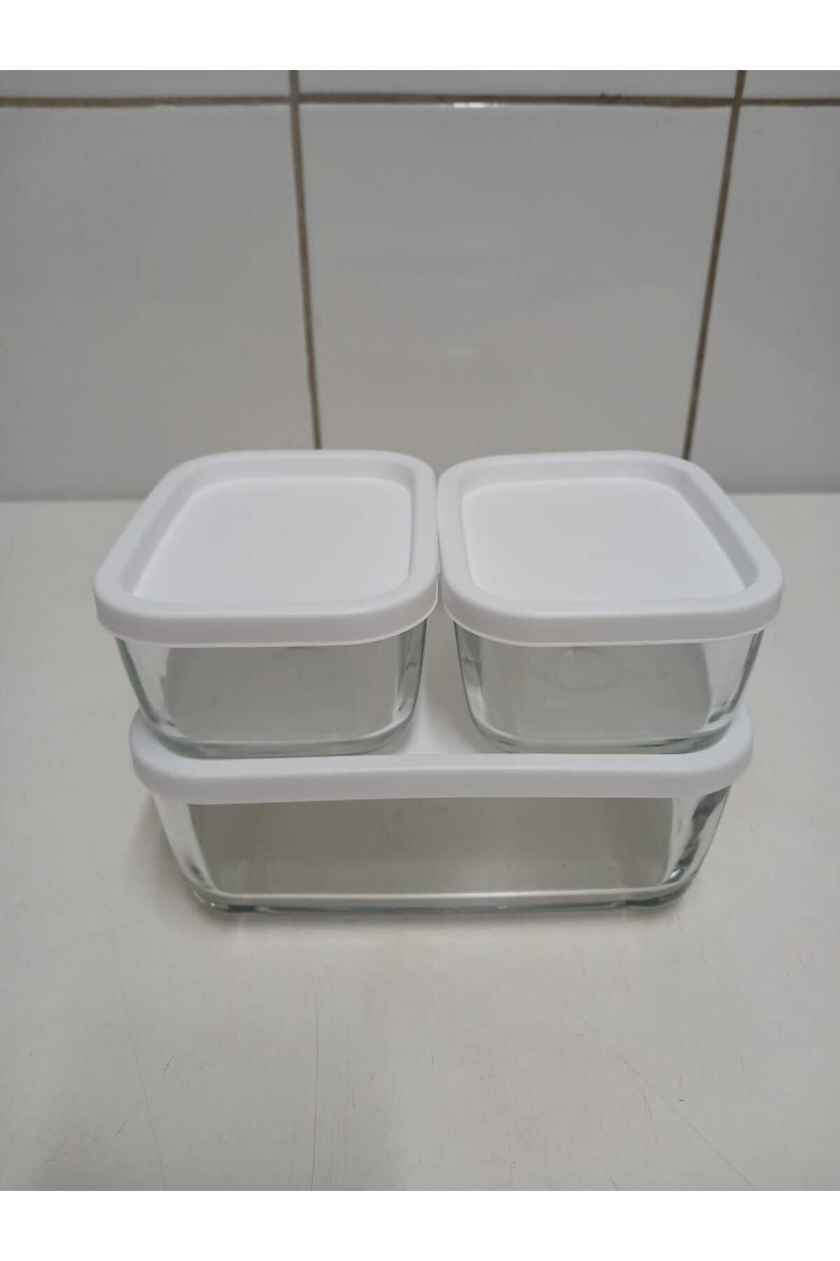 LAV-Feyzade Cube Storage Container - White with Lid, 1170 Cc X 1 Pcs - (405Cc X 2 Pcs) Model 2