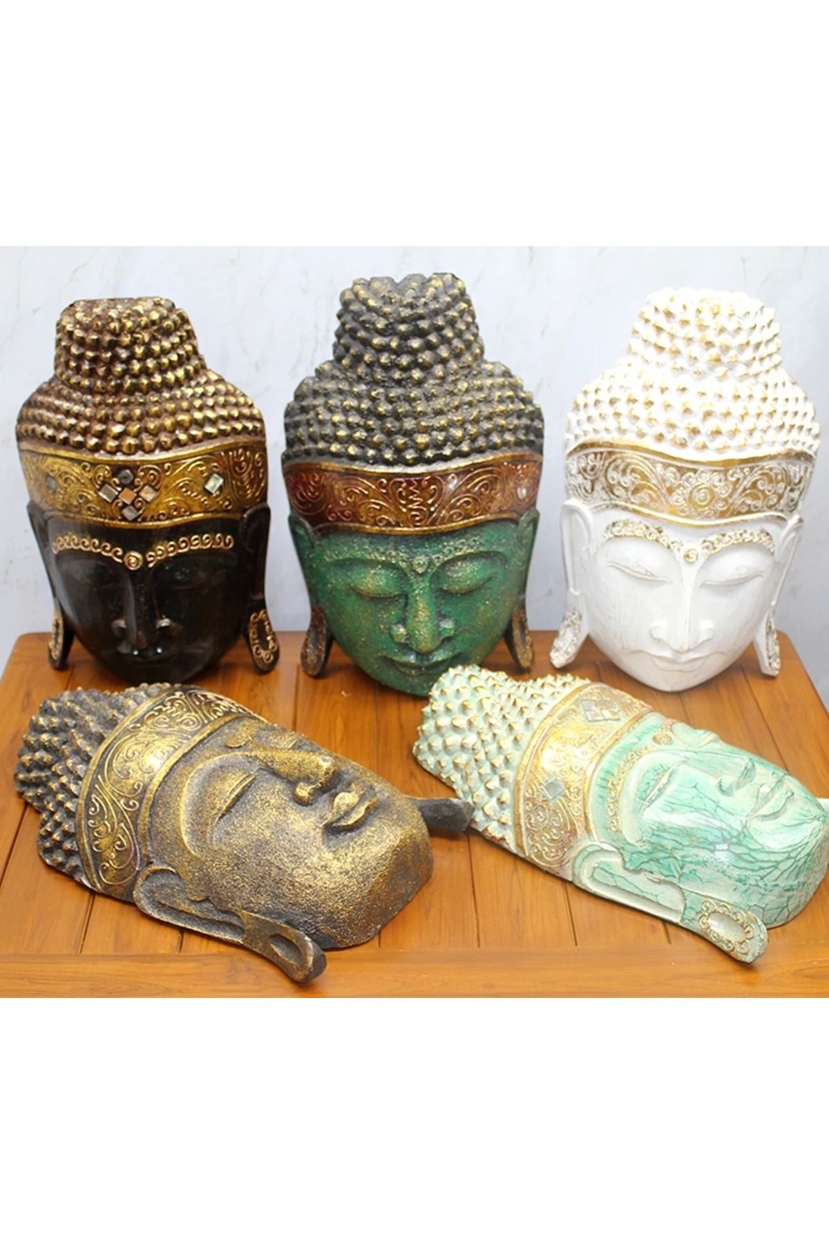mycarmella Ahşap Buda Maske 40 Cm Galıleo-23 - VHT8415-3379