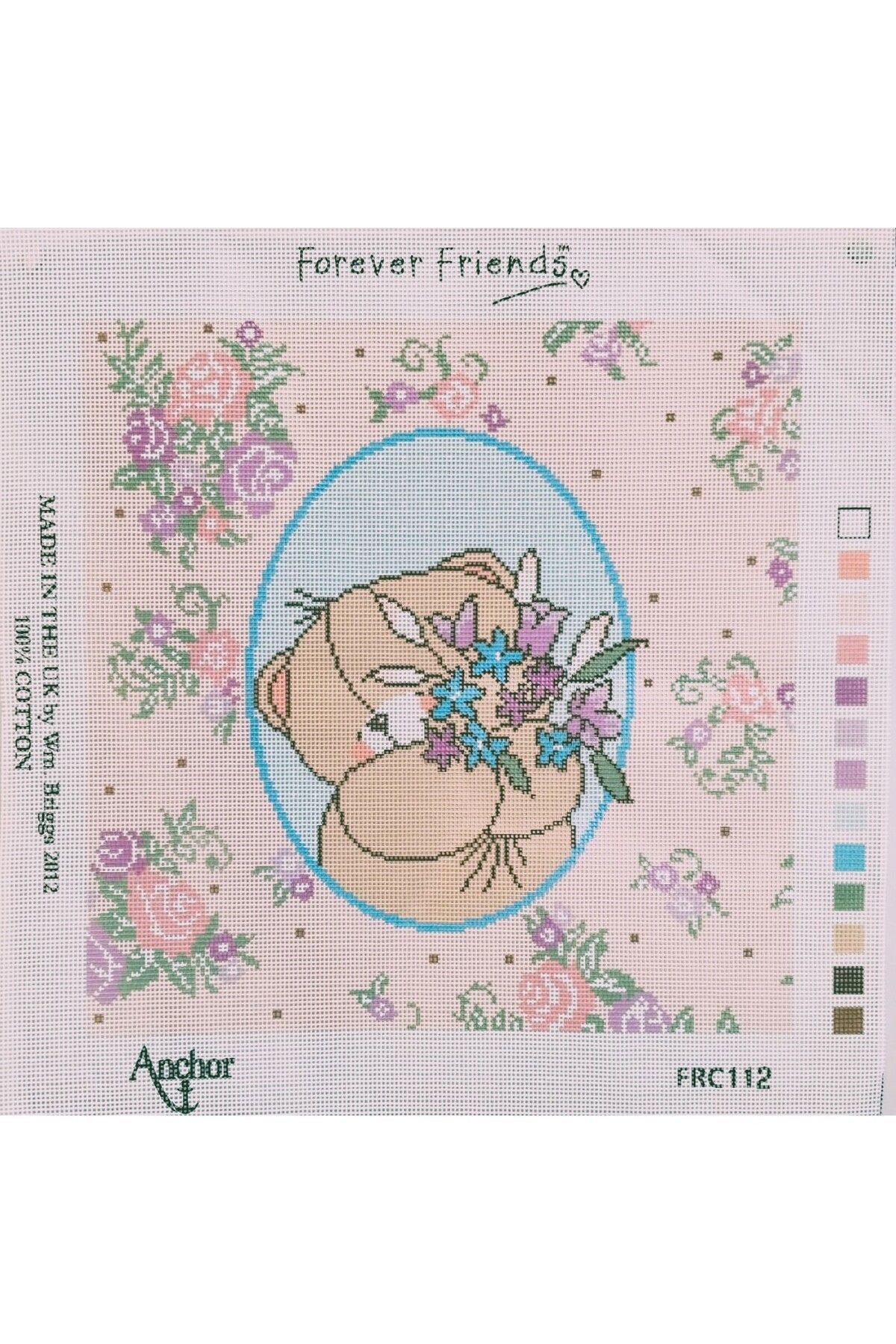 Anchor 40x40cm Ayıcık Desenli Goblen Kanaviçe Şablonu Forever Friends FRC112 (İp Dahil Değildir)