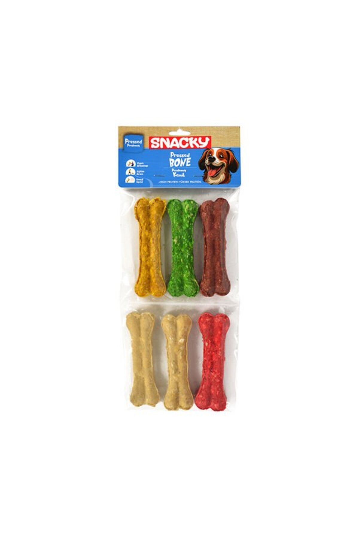 Orqinel Snacky Munchy Renkli Press Köpek Çiğneme Kemiği 6 Adet 255 Gr