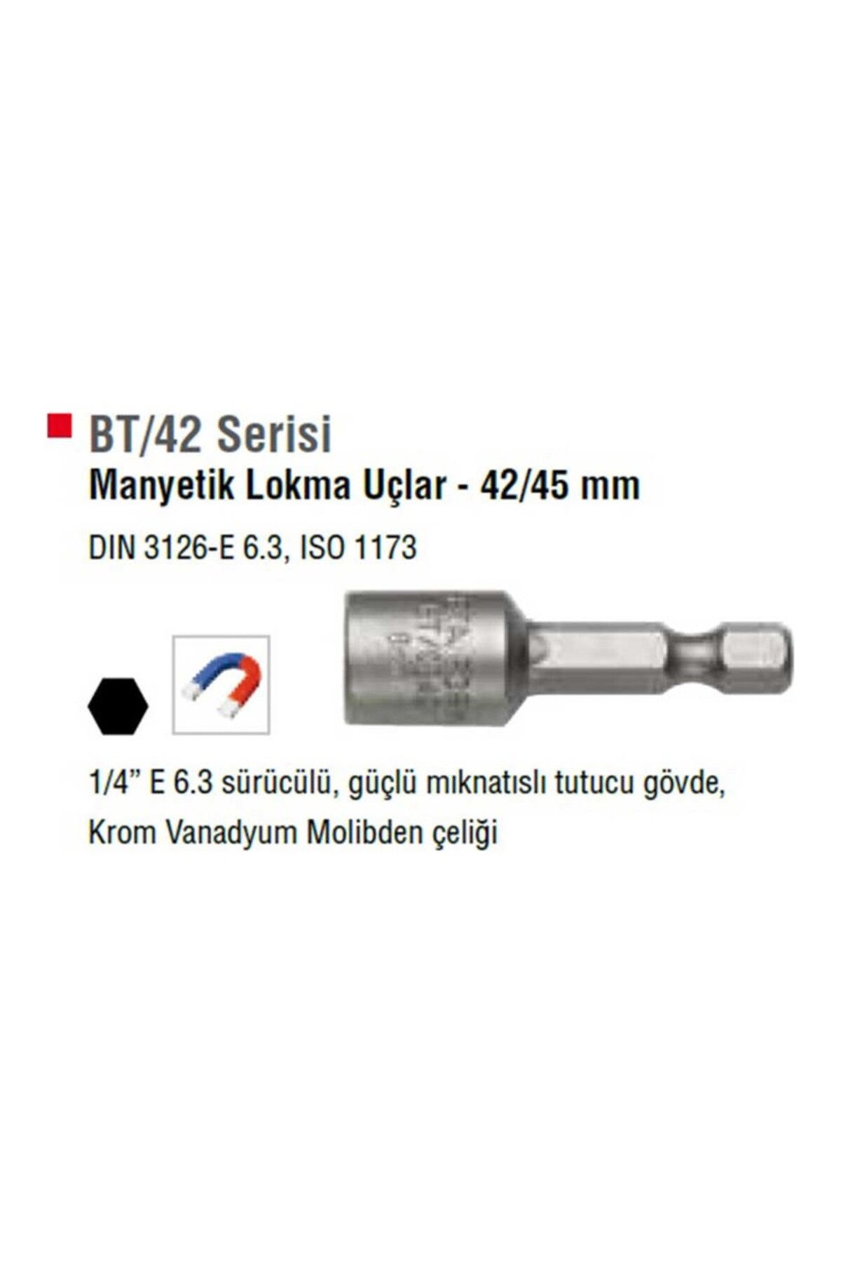 CETA FORM 1/4'' MANYETİK LOKMA UÇ-10*45 MM