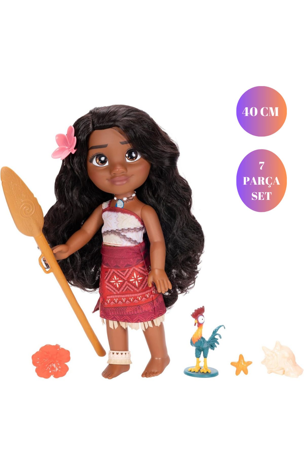 scntoys Moana 2 -  Şarkı Söyleyen Büyük Moana Bebek 40 Cm Oyuncak Moana Bebek Aksesuarlı Moana 2 Bebek