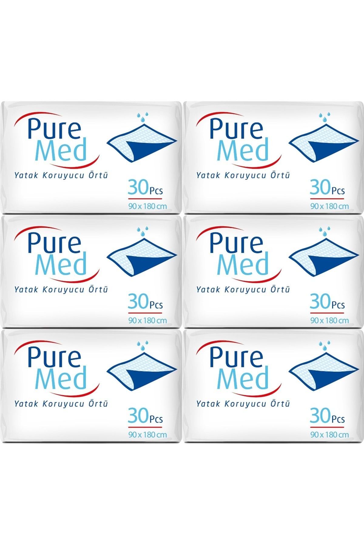 Puremed Hasta Yatak Koruyucu 90*180CM 180 Adet (6PK*30)