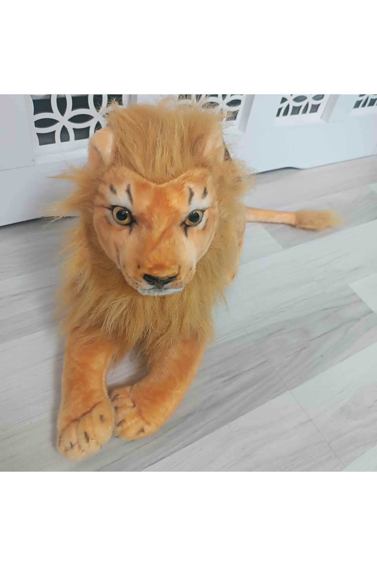 LRS STORE Peluş Aslan Oyuncak Süper Gerçekci Leon 60 cm Yüksek Kalite