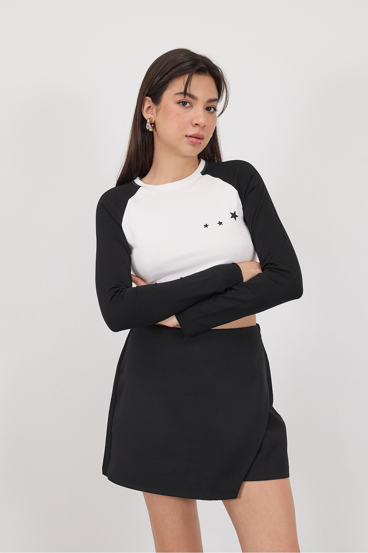 Addax-Μπλούζα Crew Neck Star Printed B1680-r10 4