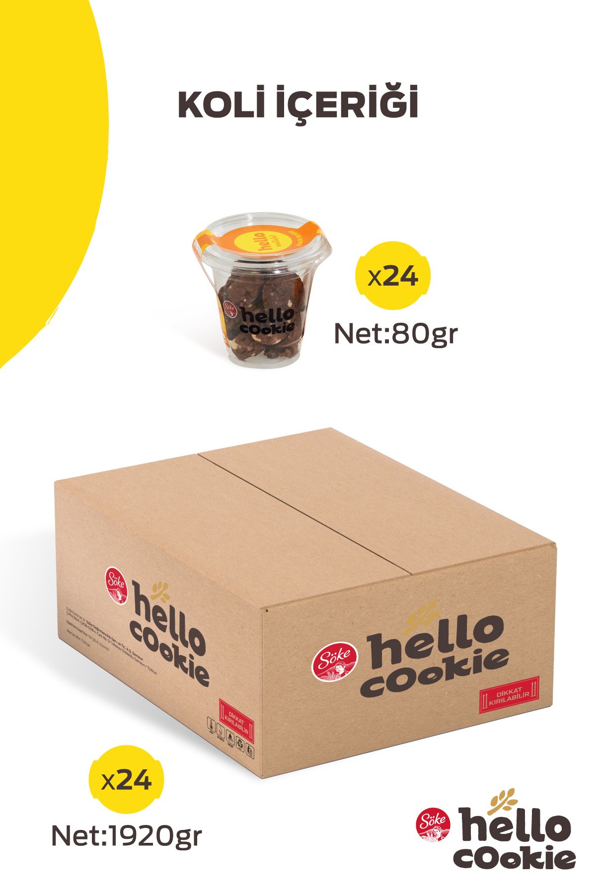 Söke SÖKE HELLO COOKIE BROWNIE 80G BARDAK 24X80G AVANTAJLI PAKET