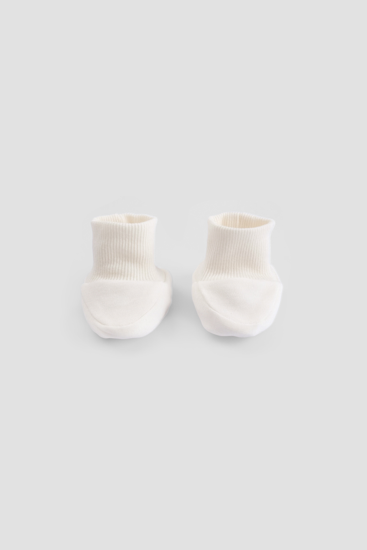 Little Gusto Organik Pamuk Yenidoğan Ekru Patik fotoğrafı 2 (önizleme)