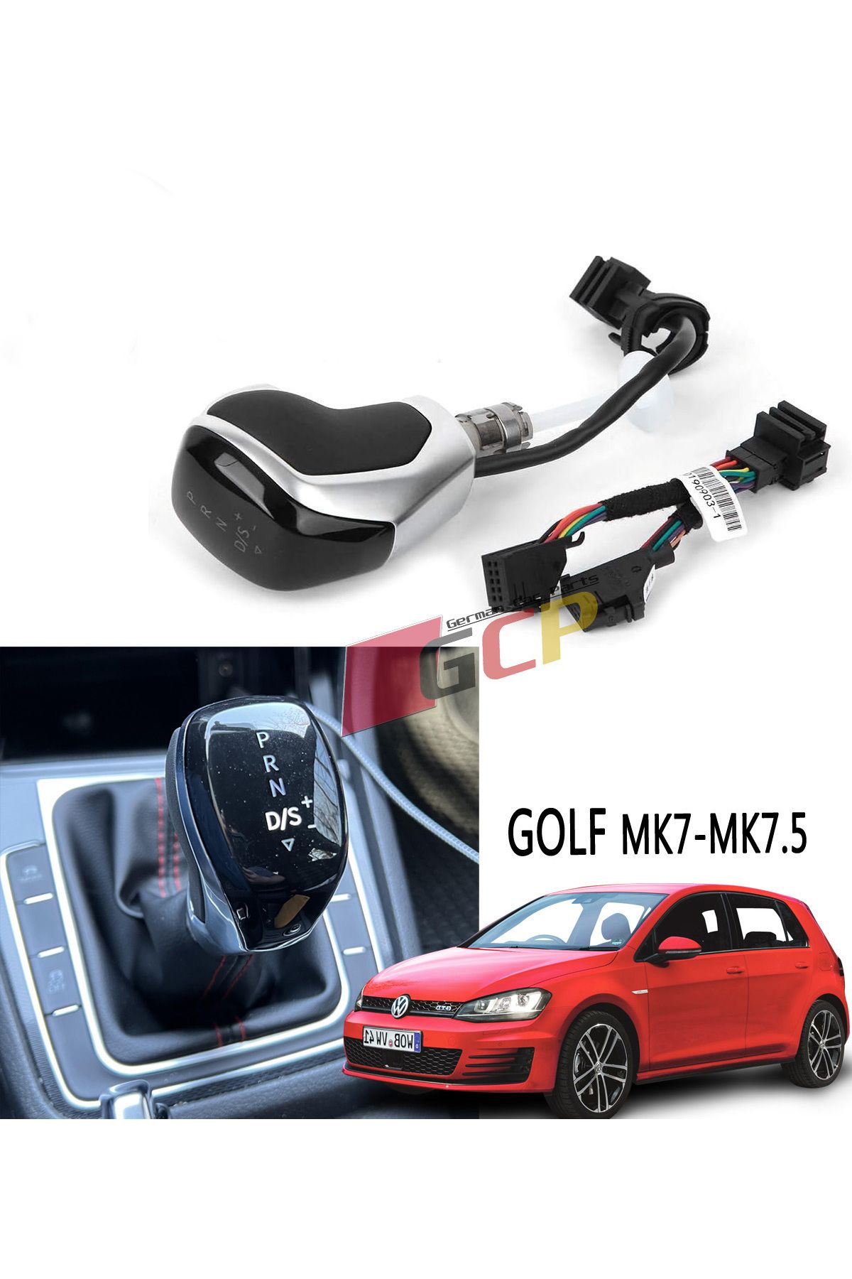 GCP German Car Parts GOLF 7 Işıklı Otomatik Vites Topuzu - GOLF 7 LED DSG Vites Işıklı Gösterge Vites