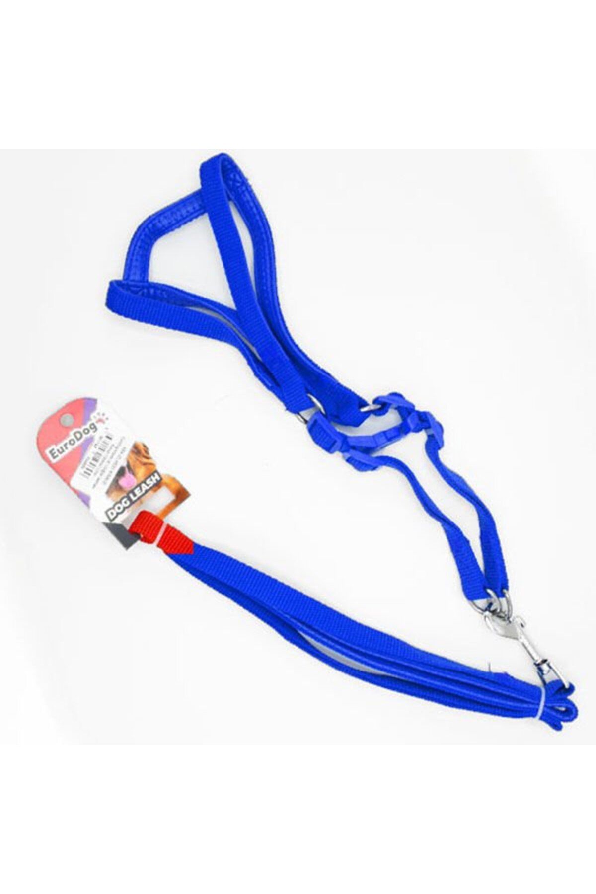 Orqinel Euro Dog Köpek Uzatma Tasması ve Göğüs Tasması Mavi 15 Mm 115 Cm