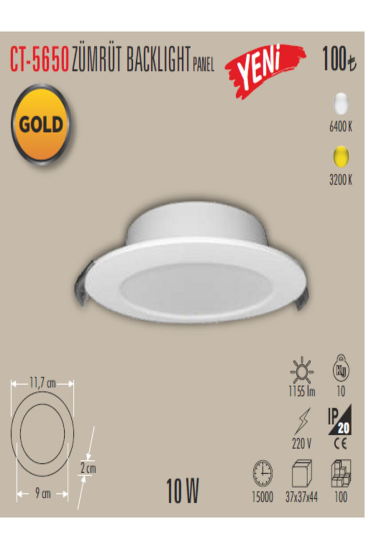 Cata CT-5650 ZÜMRÜT BACKLIGHT PANEL