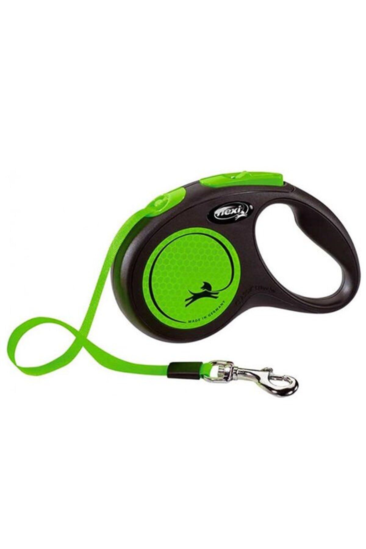 Orqinel Flexi Neon Reflektörlü Şerit Otomatik Köpek Gezdirme Tasması Small Yeşil 5 Mt - 235-100314Y - Petsho