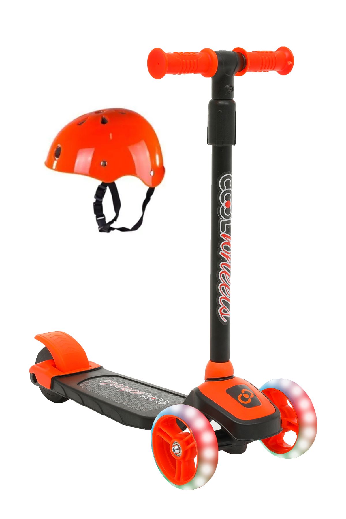 Cool Wheels Kasklı Twist Led Işıklı 3 Tekerlekli Çocuk Scooter