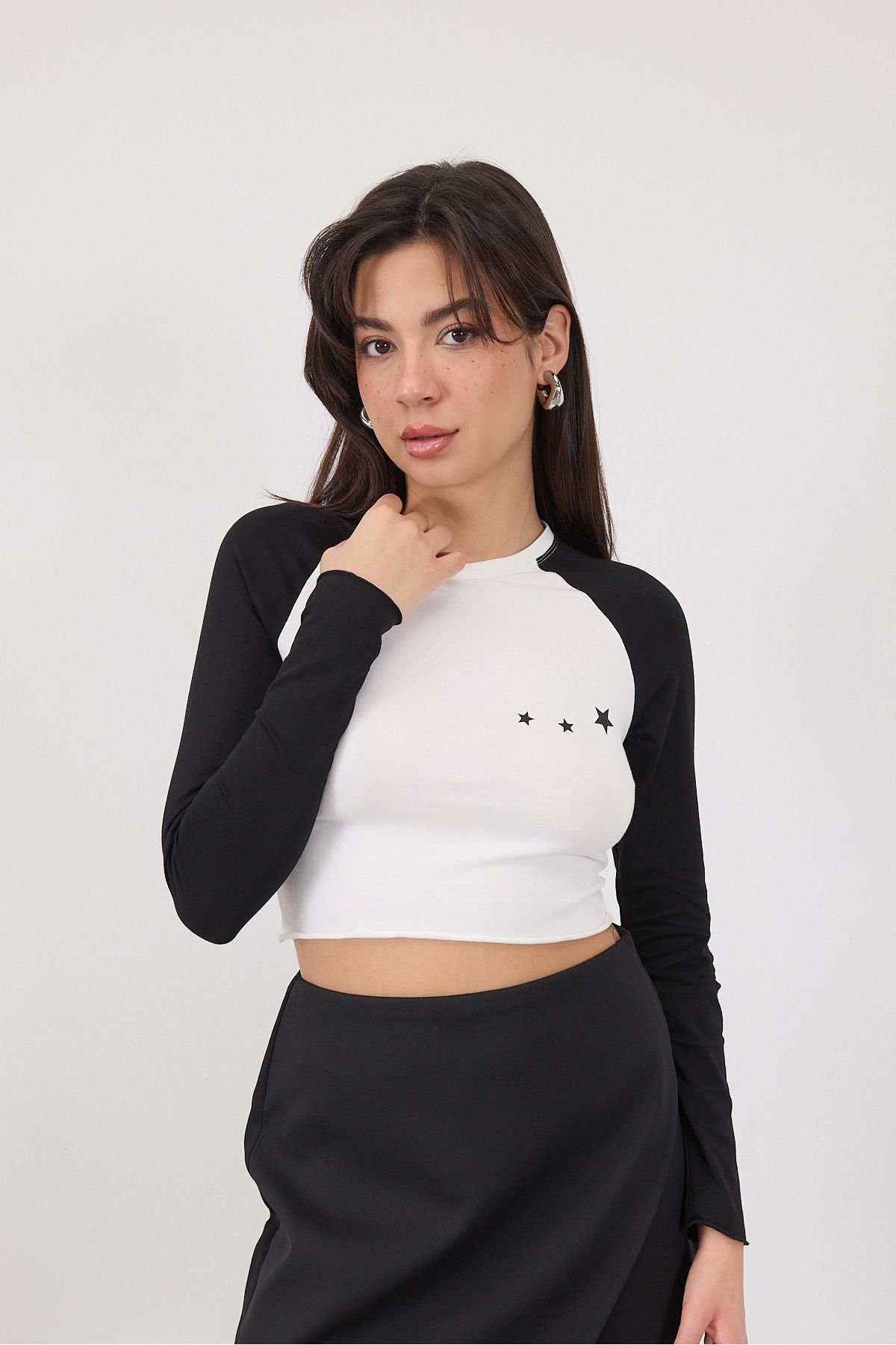 Addax-Μπλούζα Crew Neck Star Printed B1680-r10 1
